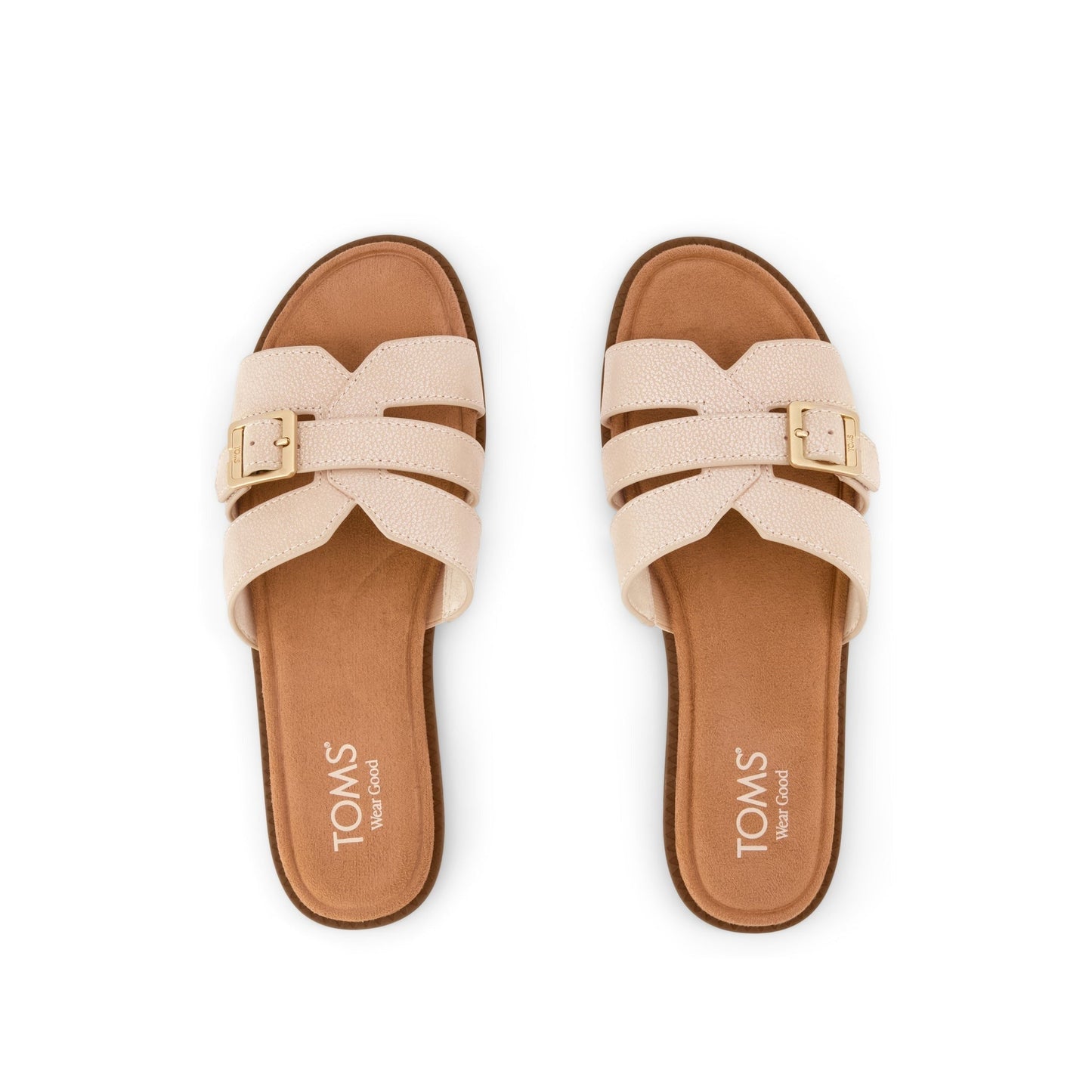 Womens Sol Slide Sandal Champagne Shimmer Suede