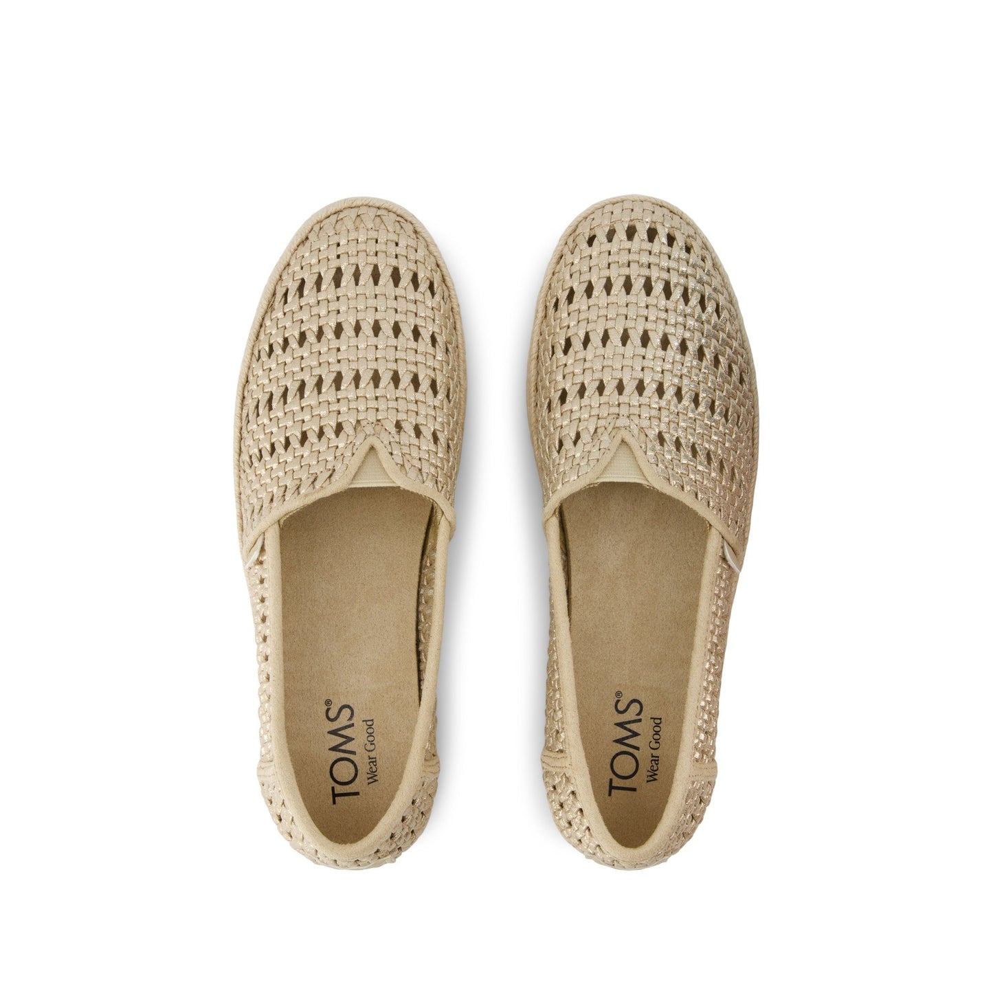Valencia Platform Espadrille Champagne Metallic Basket Weave