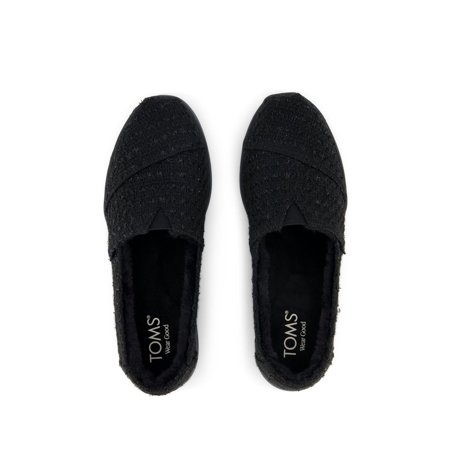 Womens Alpargata Plus Black Metallic Faux Fur