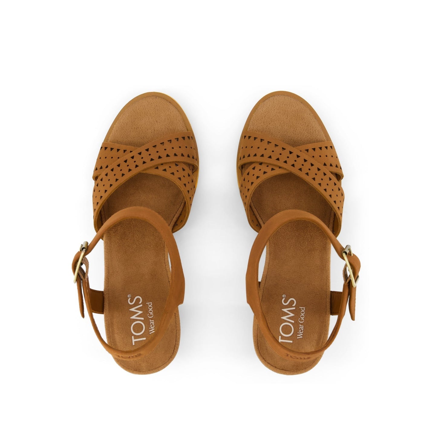 Womens Majorca Strappy Heeled Sandal Brown Perforated Leather