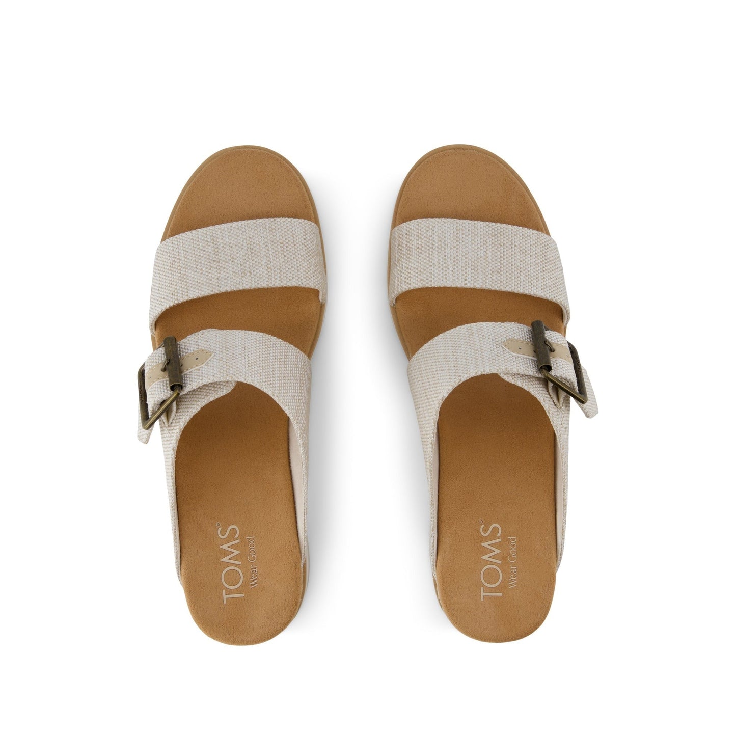 Diana Mule Buckle Wedge Sandal Natural Yarn Dye