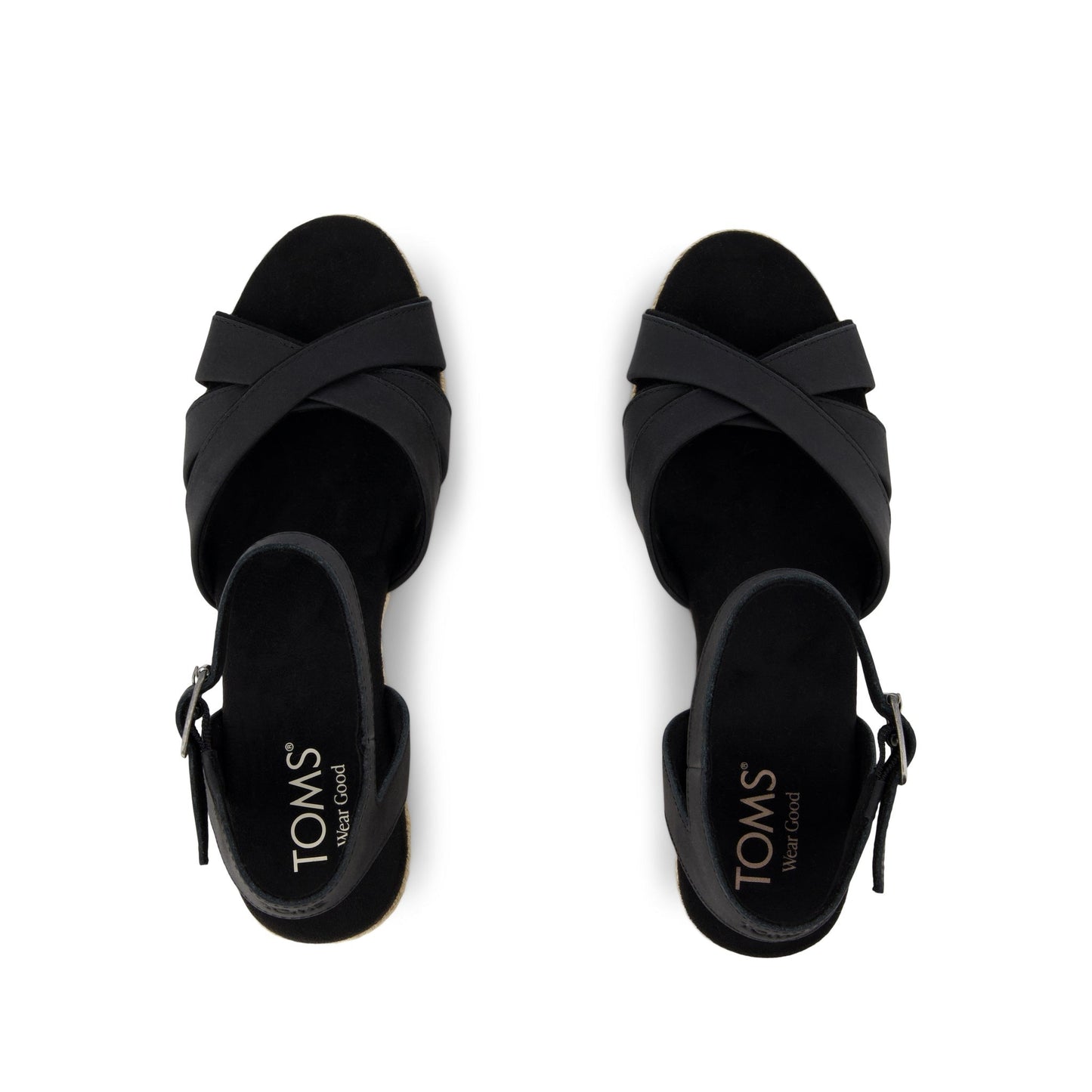 Majorca Rope Strappy Platform Sandal Black Leather