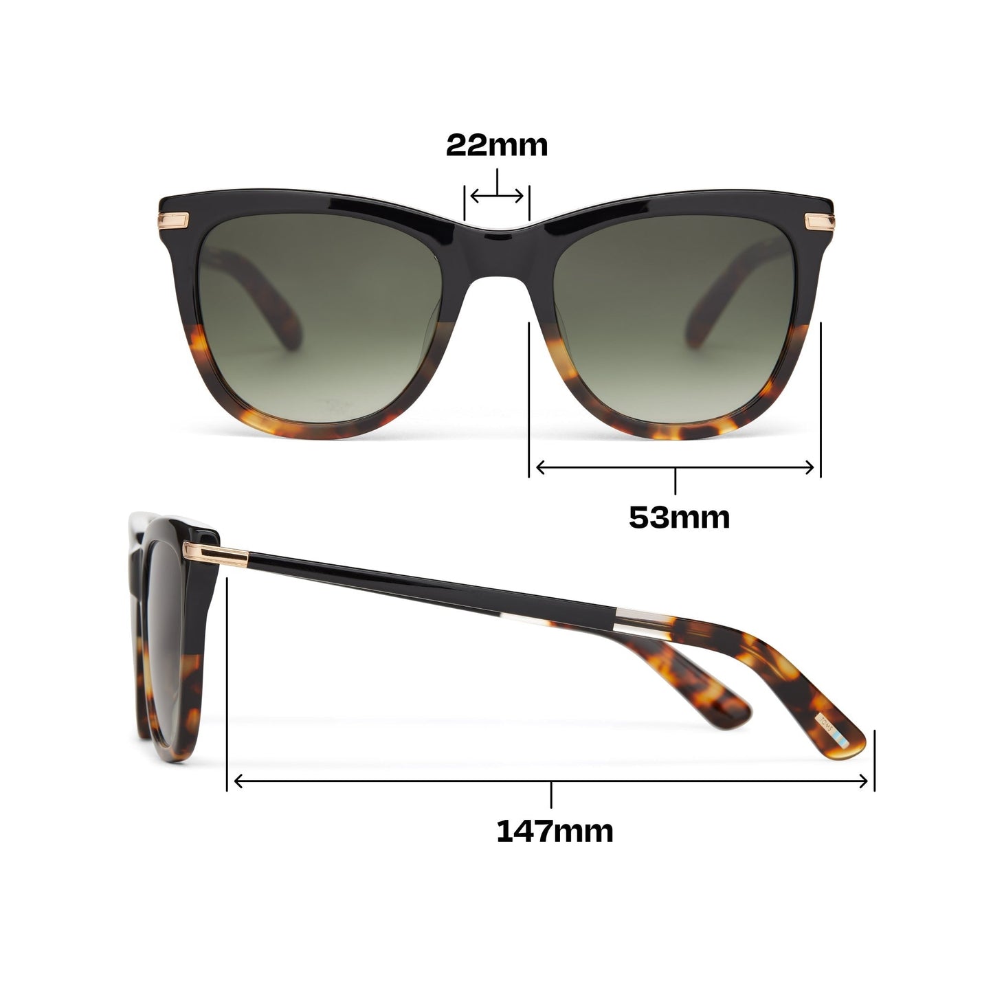 Victoria Black Tortoise Handcrafted Sunglasses