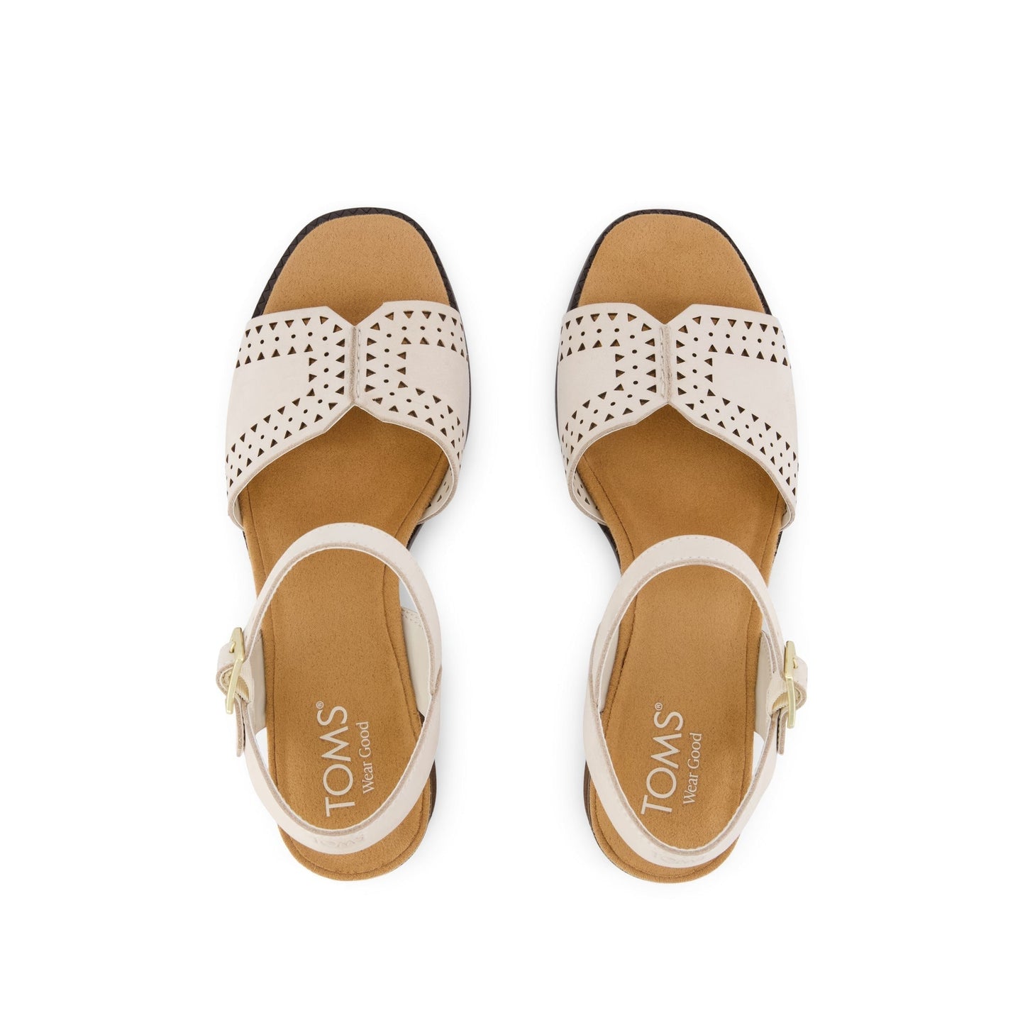 Womens Eloise Sandal Light Sand Perforated Leather