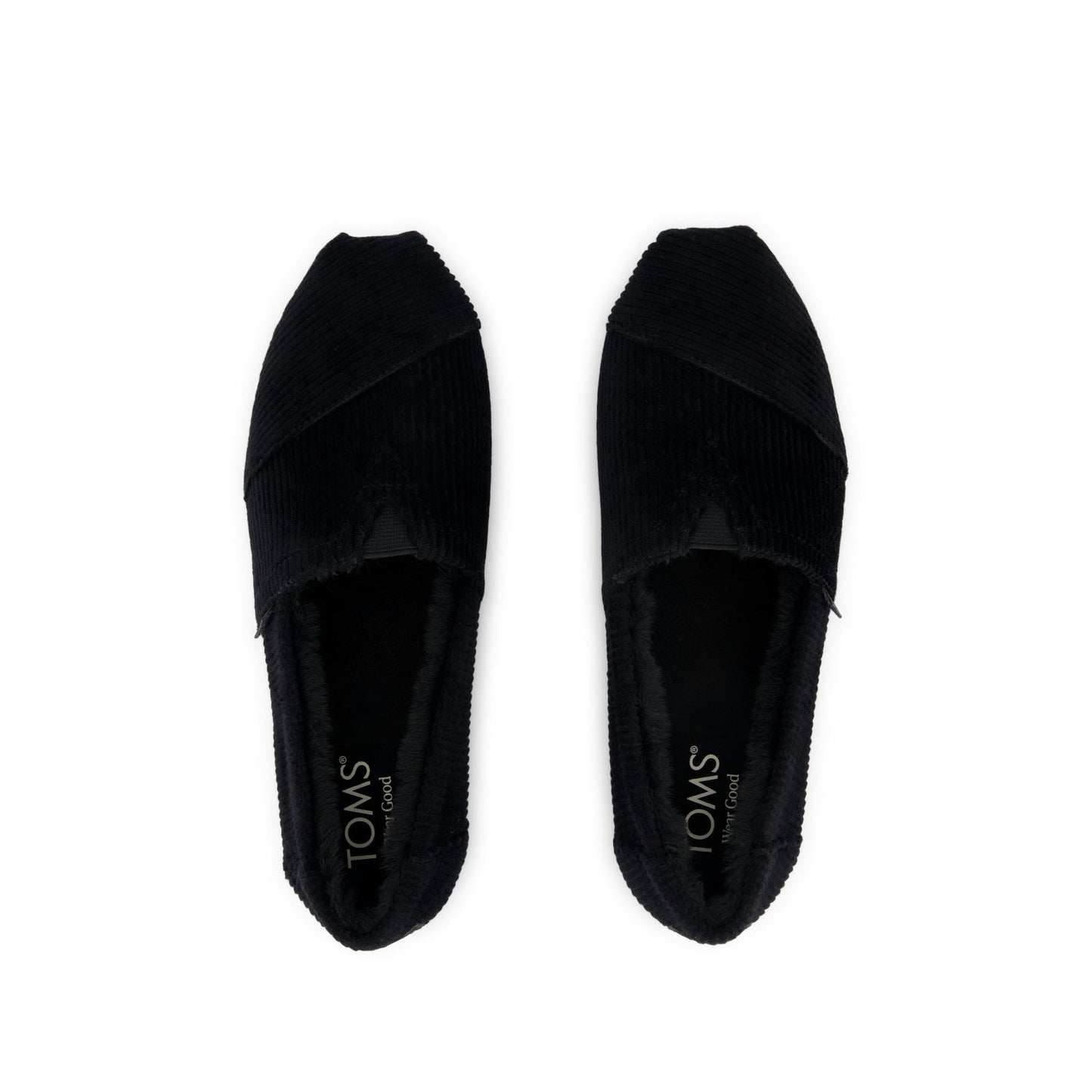 Womens Alpargata Classic Black Velvet Faux Fur