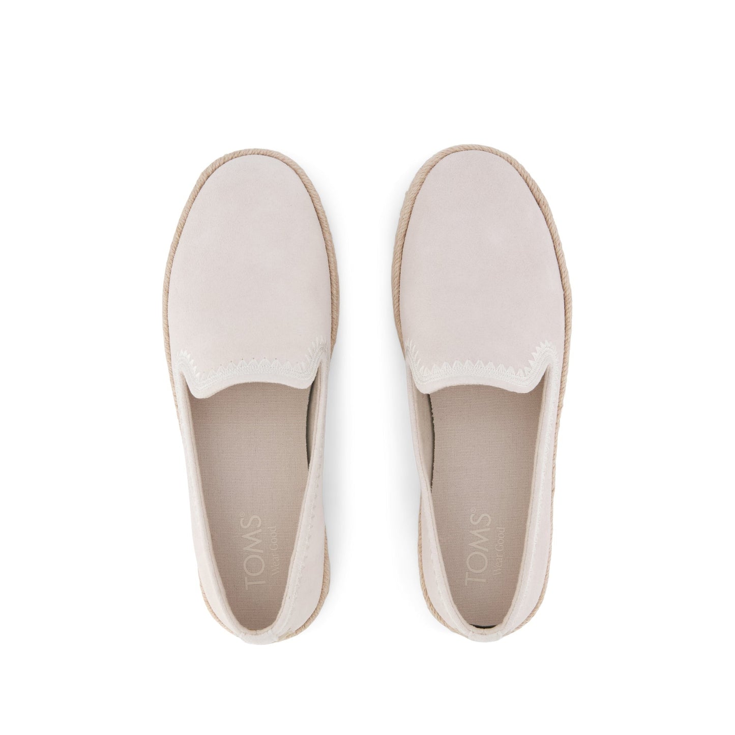 Womens Carolina Espadrille Embroidered Taupe Suede