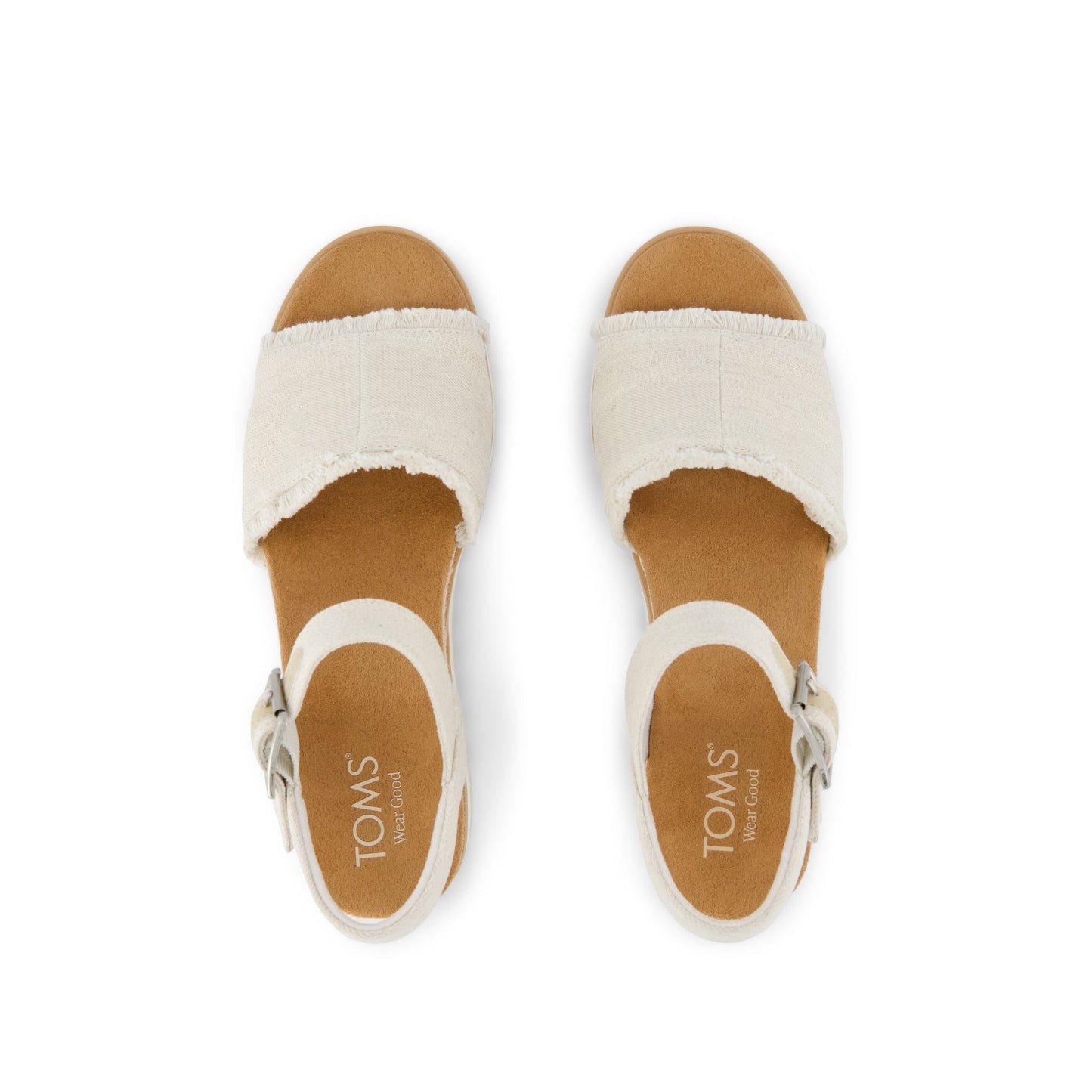 Womens Diana Wedge Sandal White Denim Fray