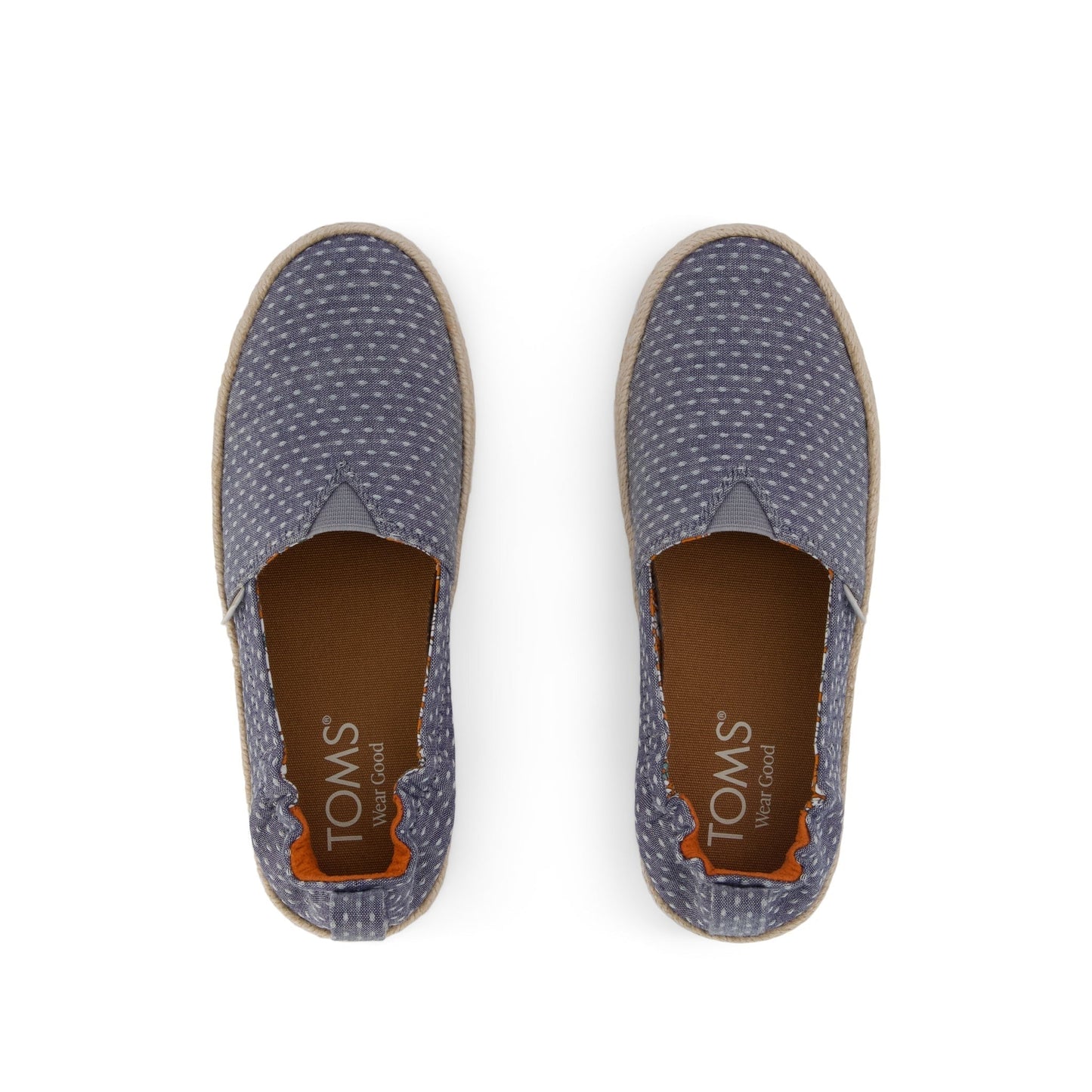 Valencia Platform Kids Espadrille Niagara Mist Chambray Dot