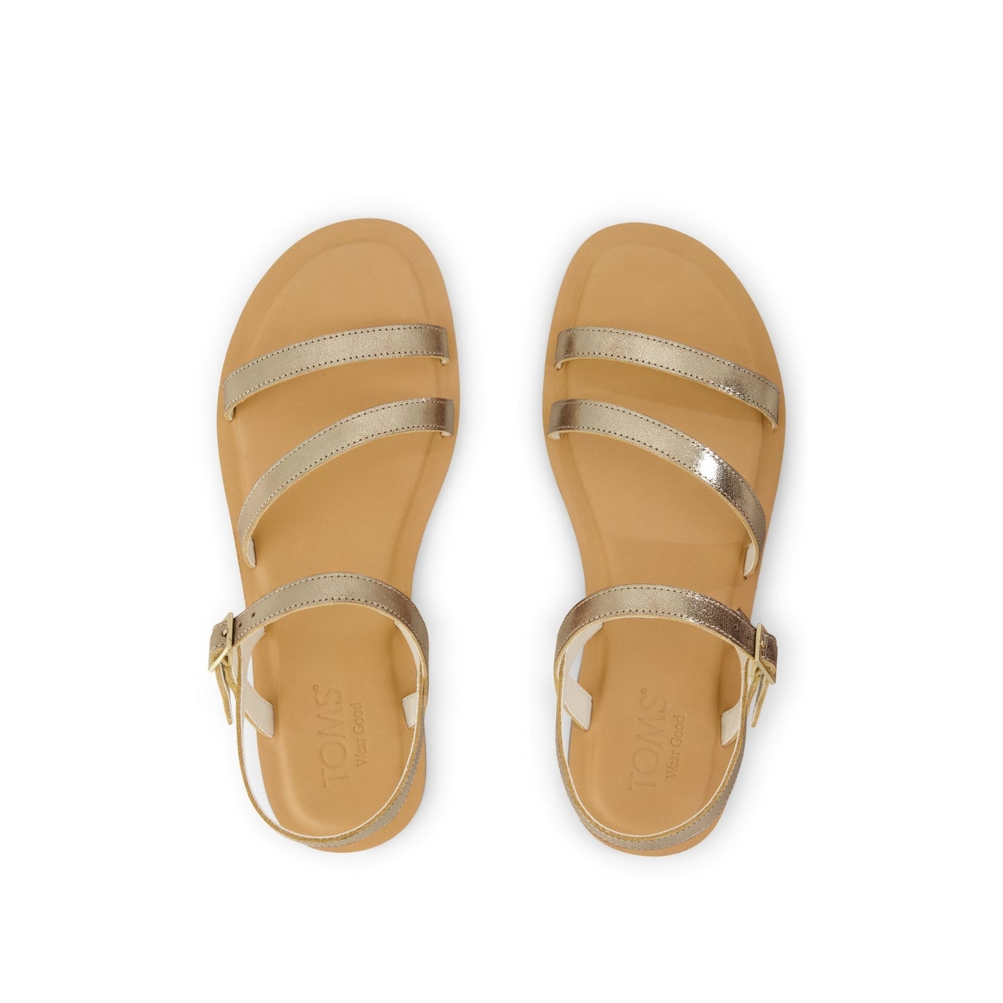 Womens Kira Strappy Sandal Gold Leather