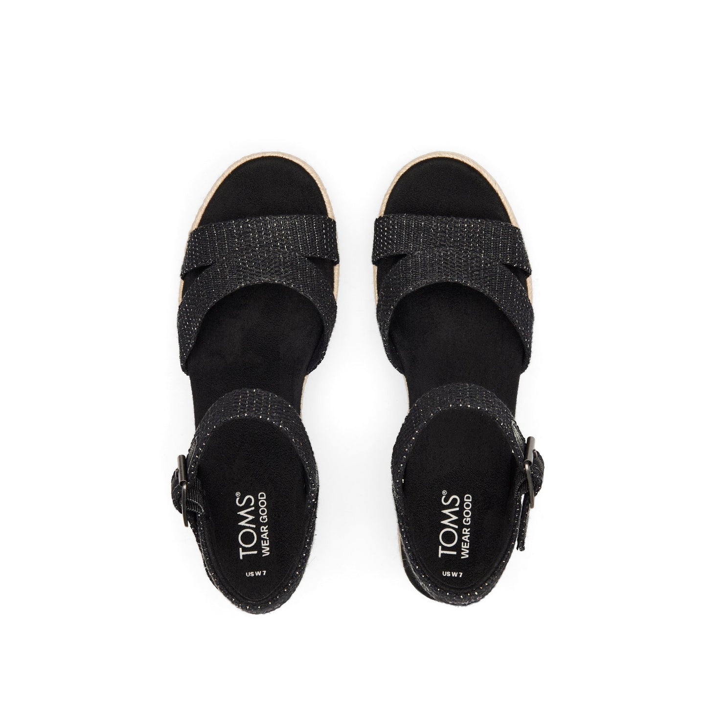 Audrey Black Metallic Wedge Sandal