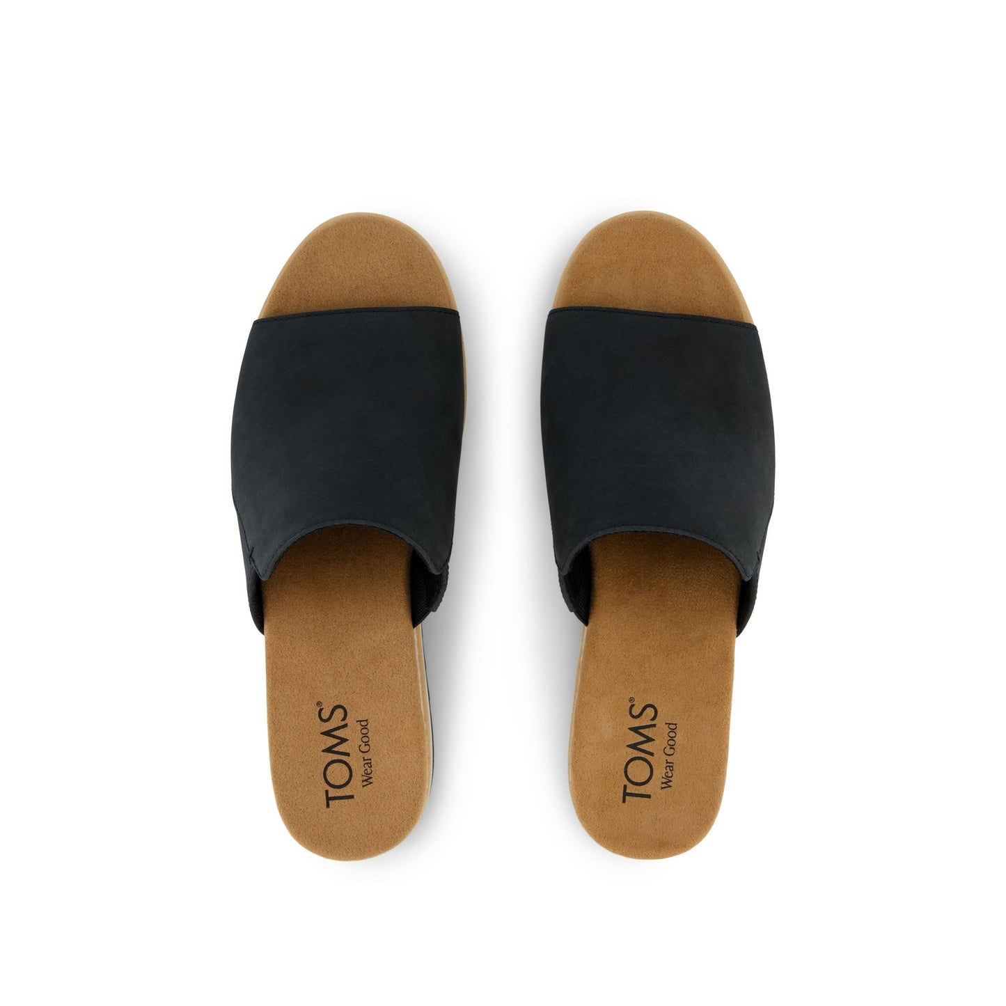 Diana Mule Wedge Sandal Black Leather
