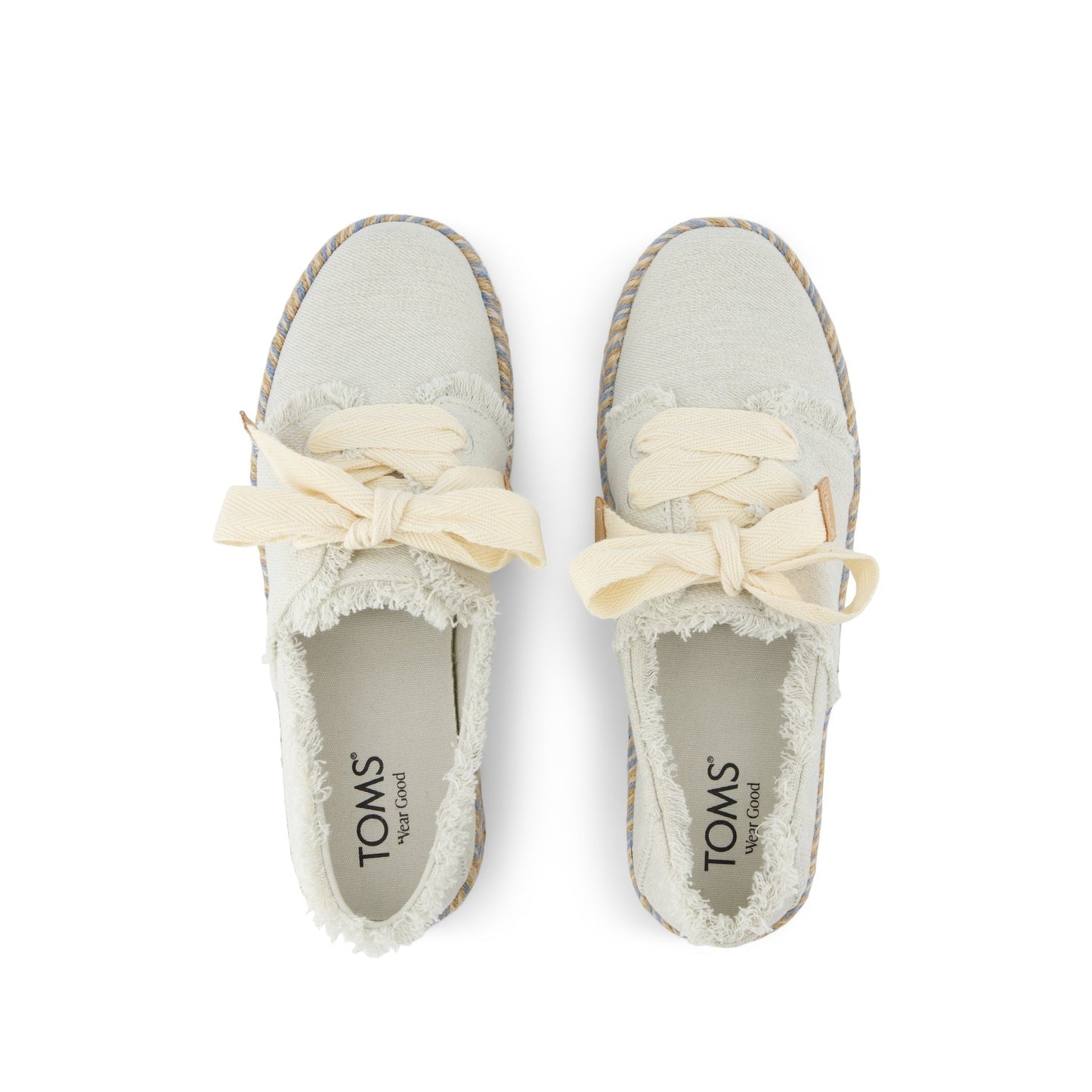 Carolina Lace-Up Espadrille White Onyx Textured Denim