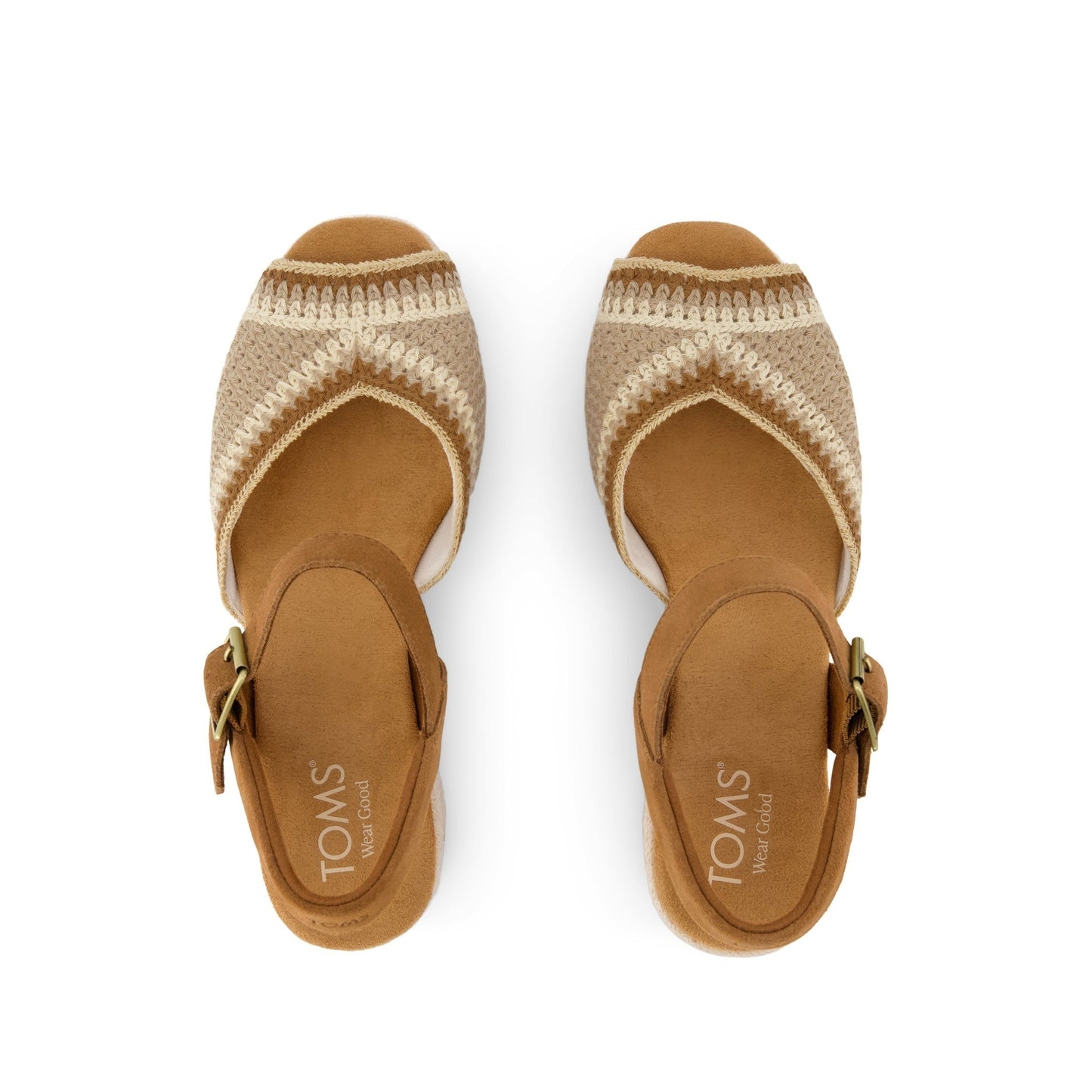 Womens Isla Peep Toe Heeled Sandal Almond Crochet