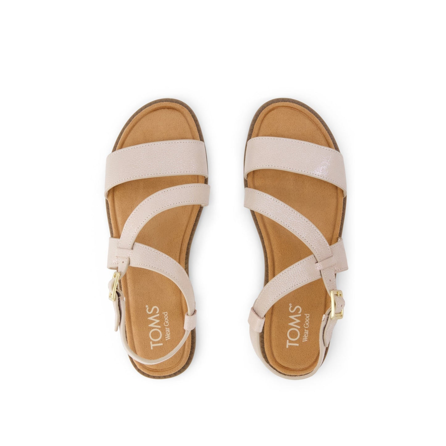 Womens Mar Strappy Sandal Champagne Shimmer Suede