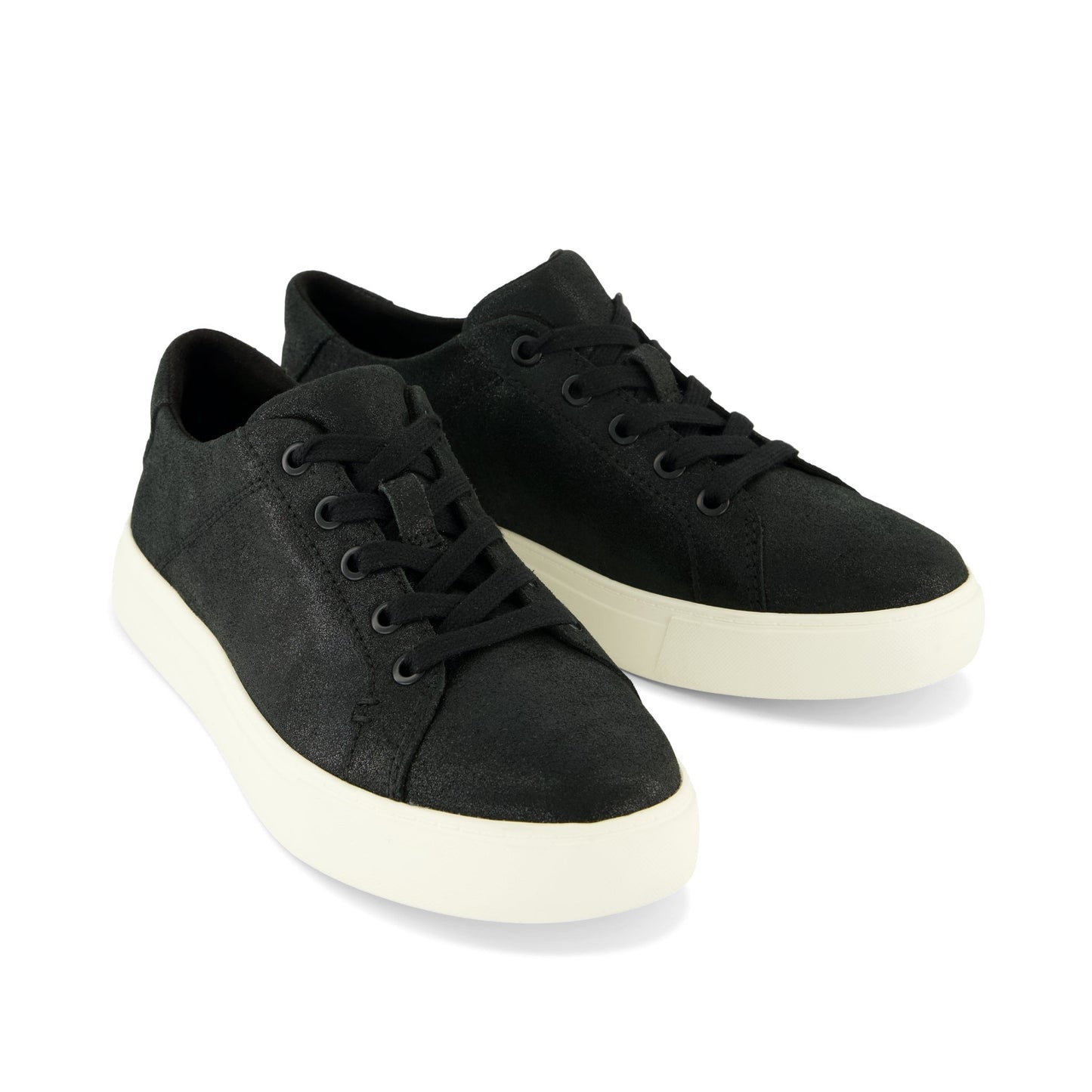 Womens Kameron Lace-Up Sneaker Black Metallic Suede