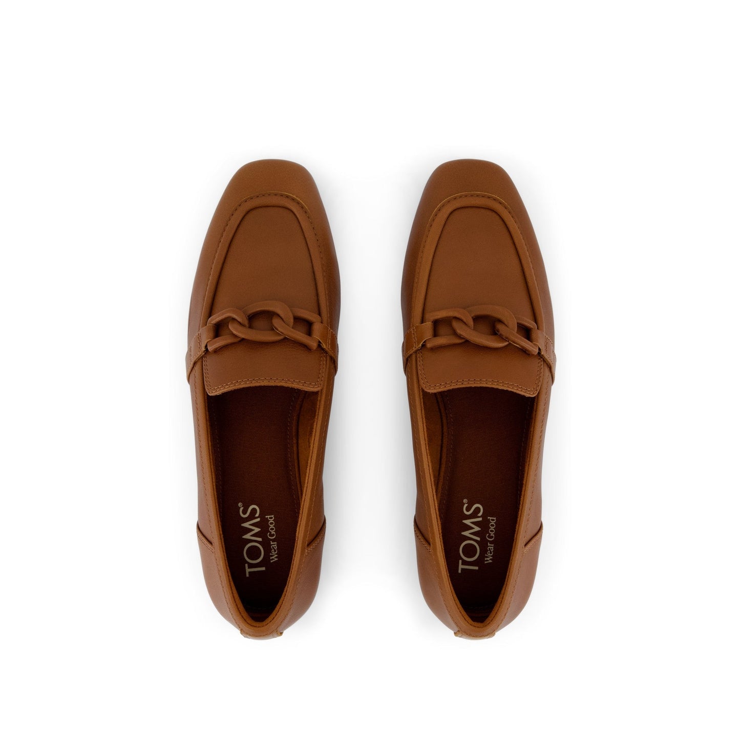 Womens Lynette Loafer Amber Brown Leather with Chain