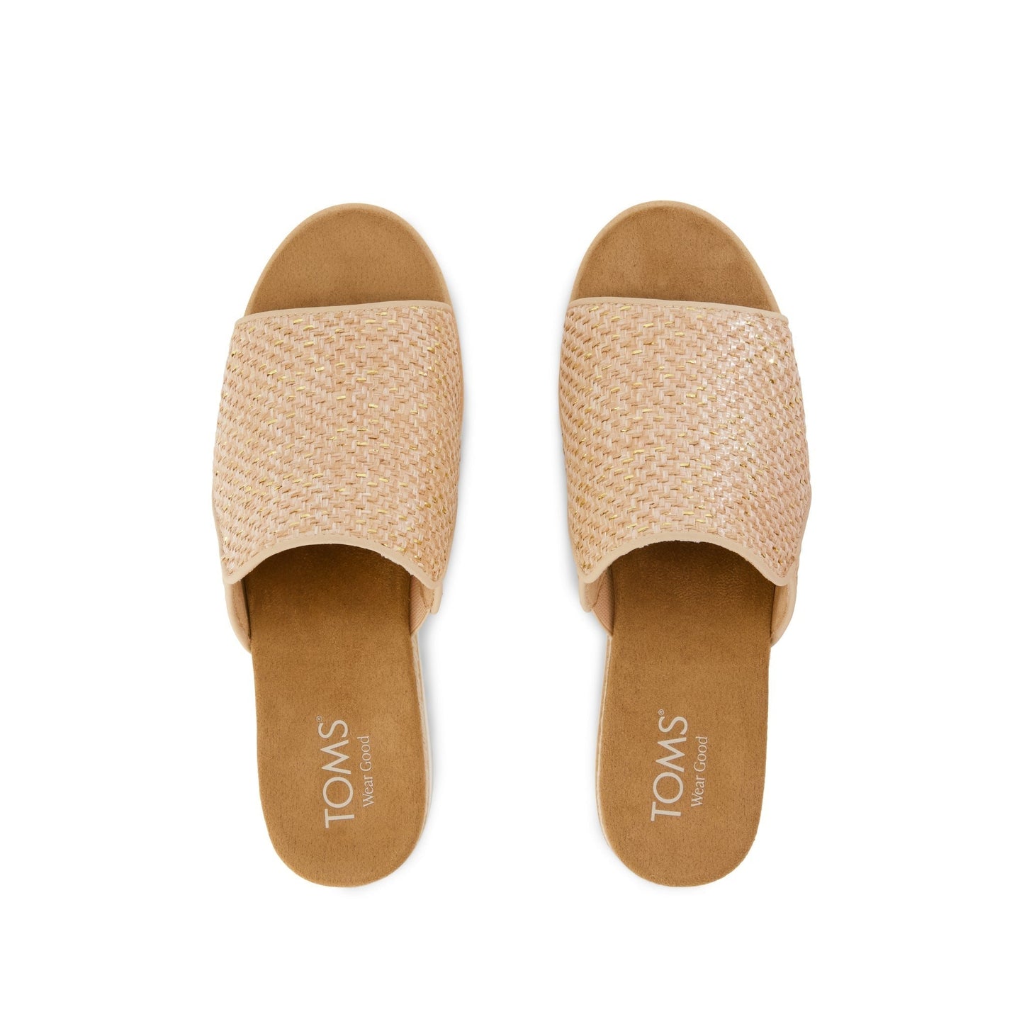 Womens Diana Mule Wedge Sandal Natural Metallic Raffia