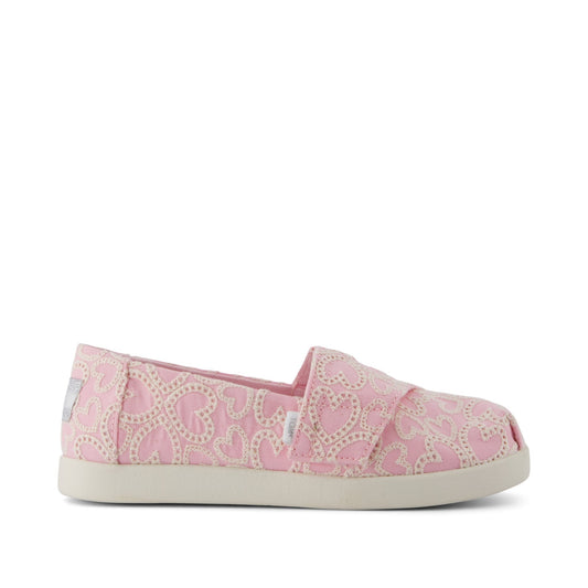 Alpargata Classic Kids Shoe Pink Hearts Eyelet Lace