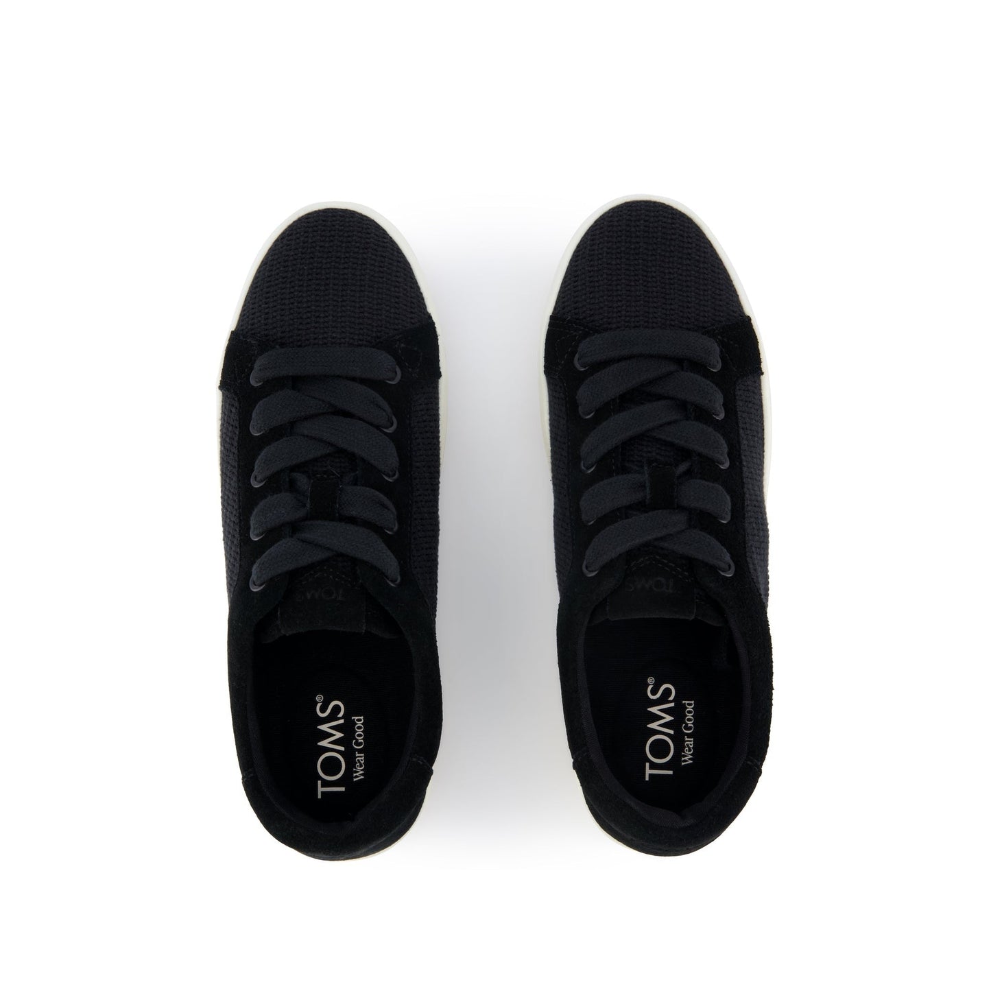 Womens Rea Lace-Up Platform Sneaker Black Mesh and Suede