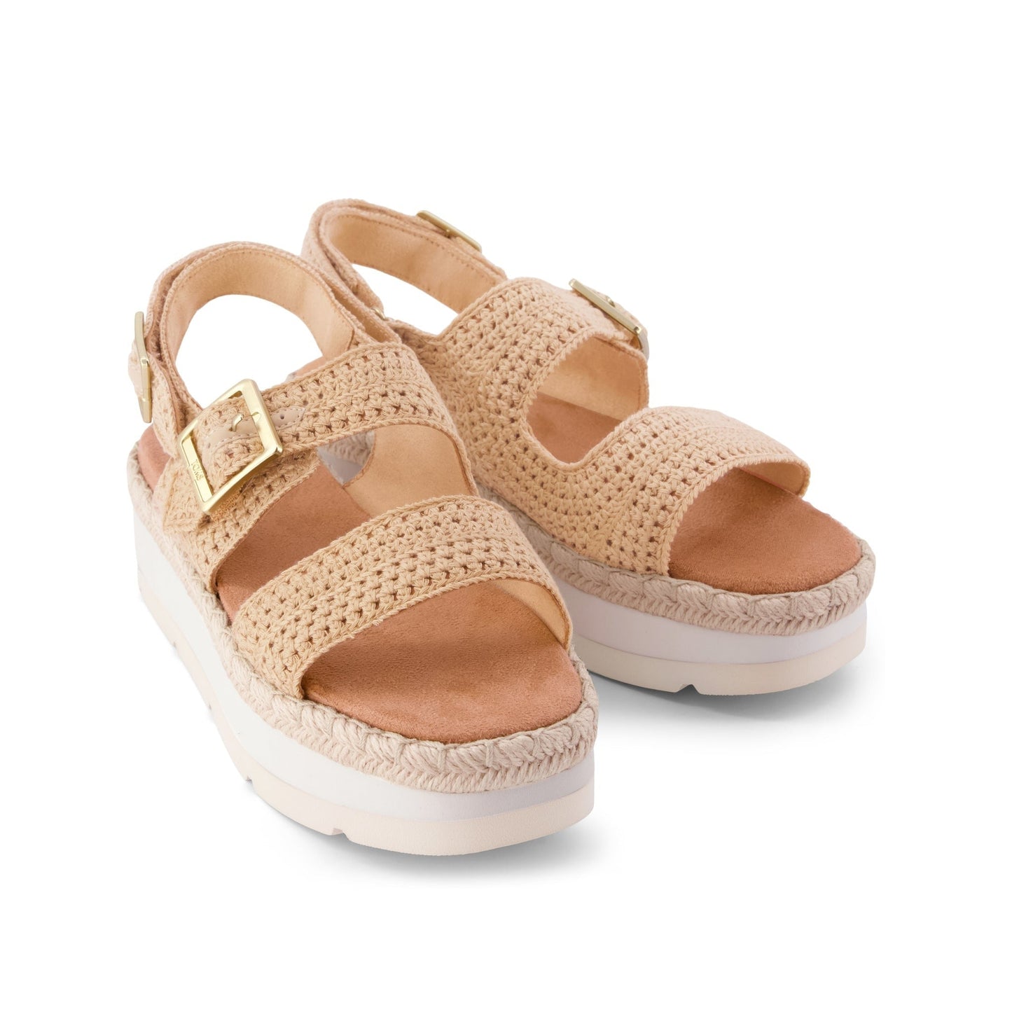 Womens Giana Flatform Sandal Almond Crochet