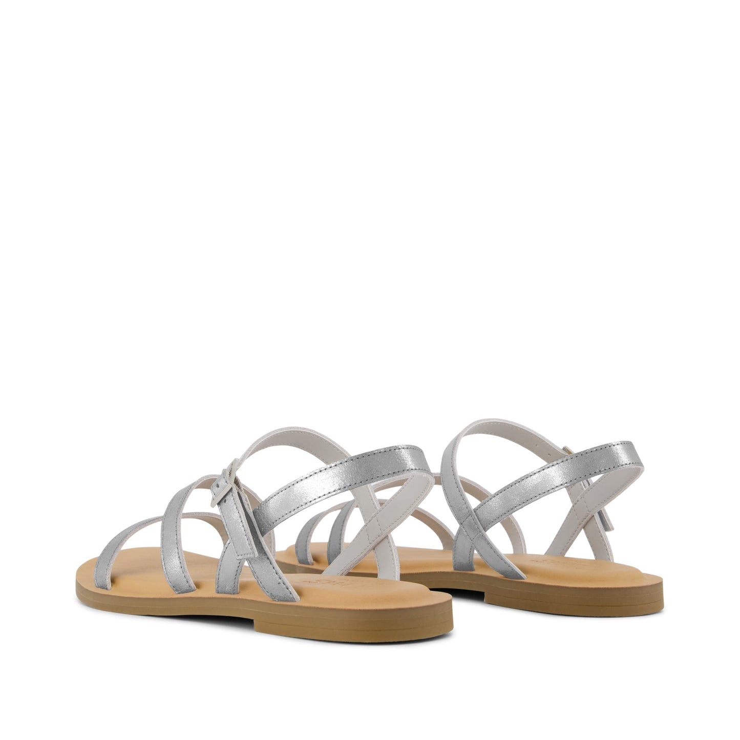 Womens Kira Strappy Sandal Silver Leather