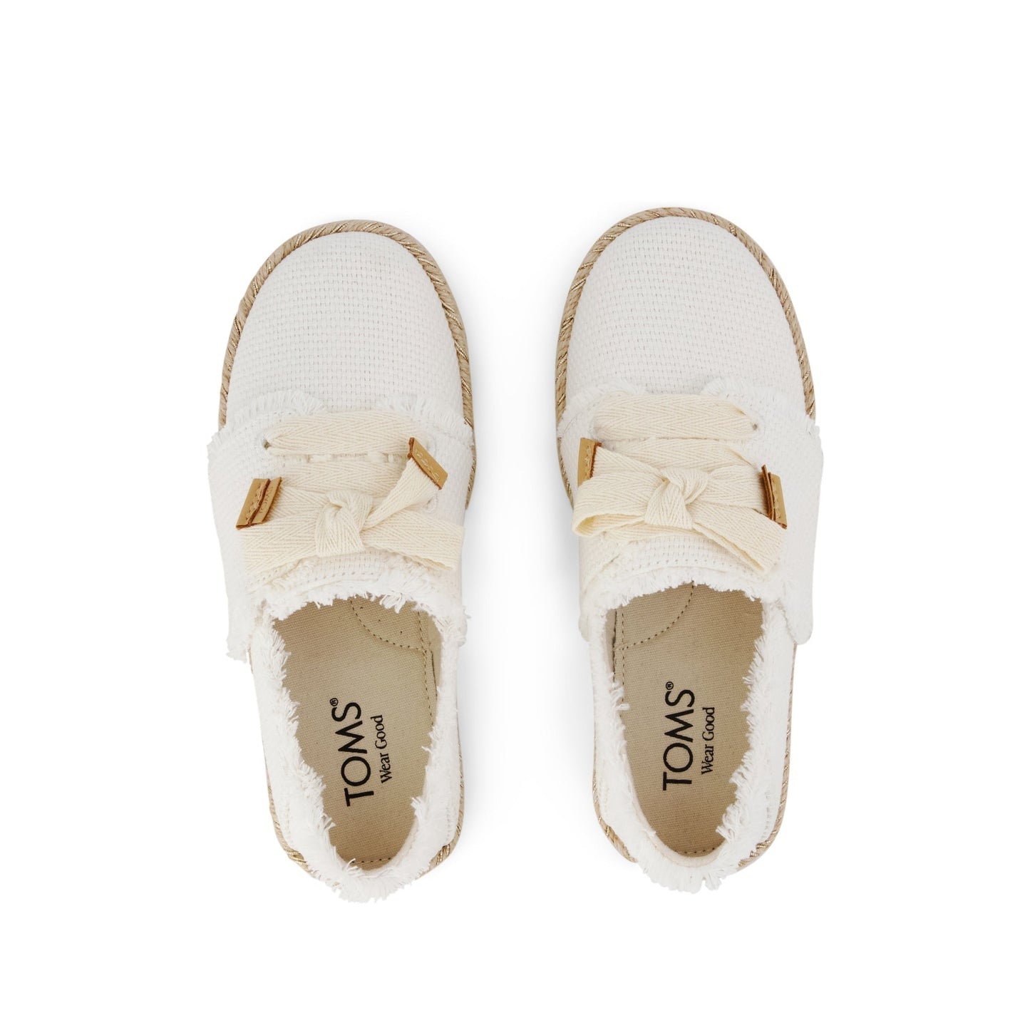 Carolina Lace-Up Kids Espadrille White Fray