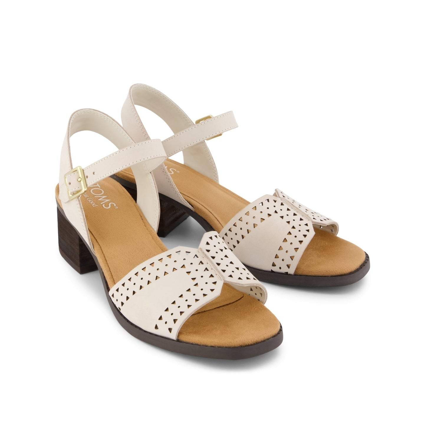 Womens Eloise Sandal Light Sand Perforated Leather