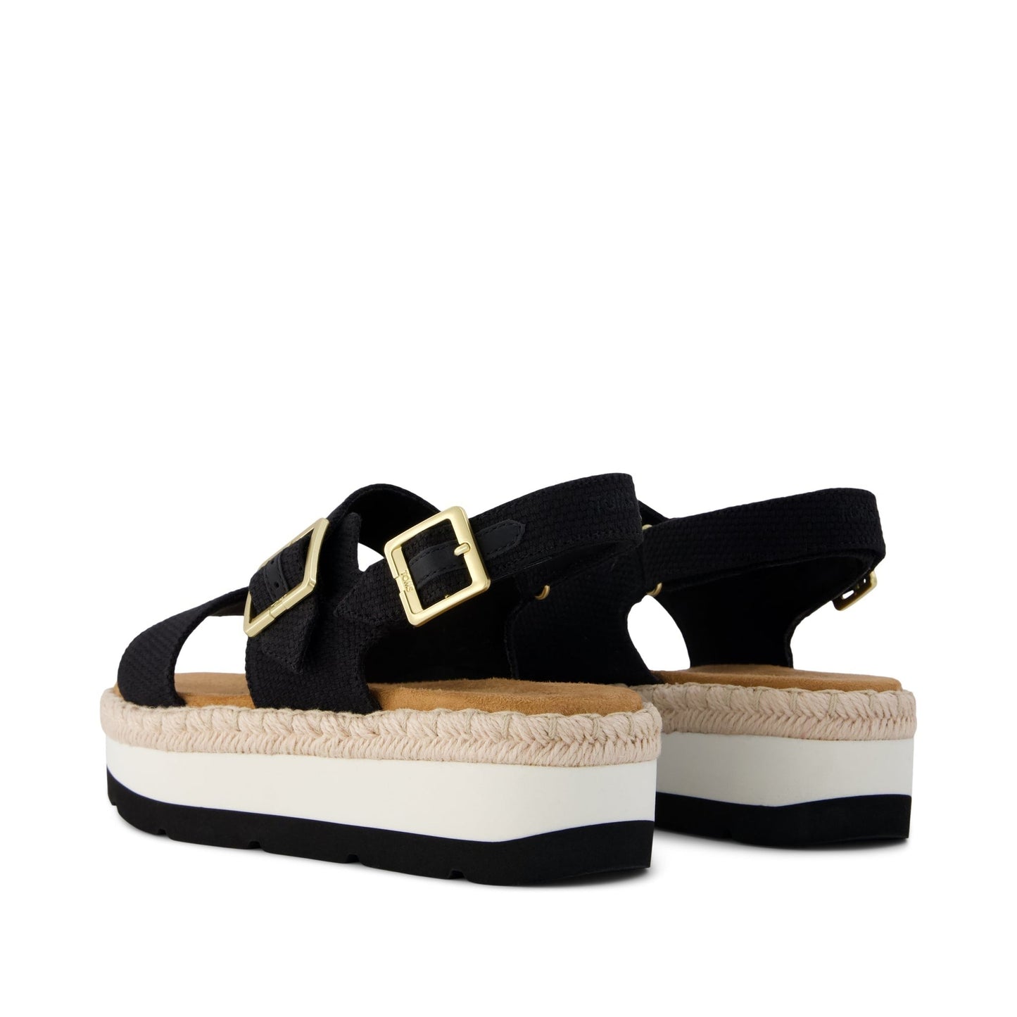 Womens Giana Flatform Sandal Black Woven