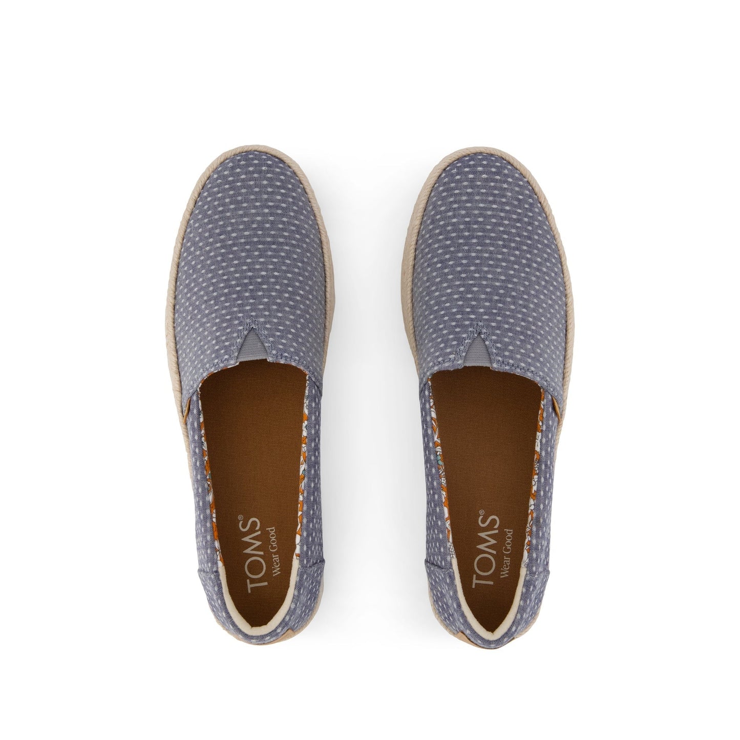 Womens Valencia Platform Espadrille Niagara Mist Chambray Dot
