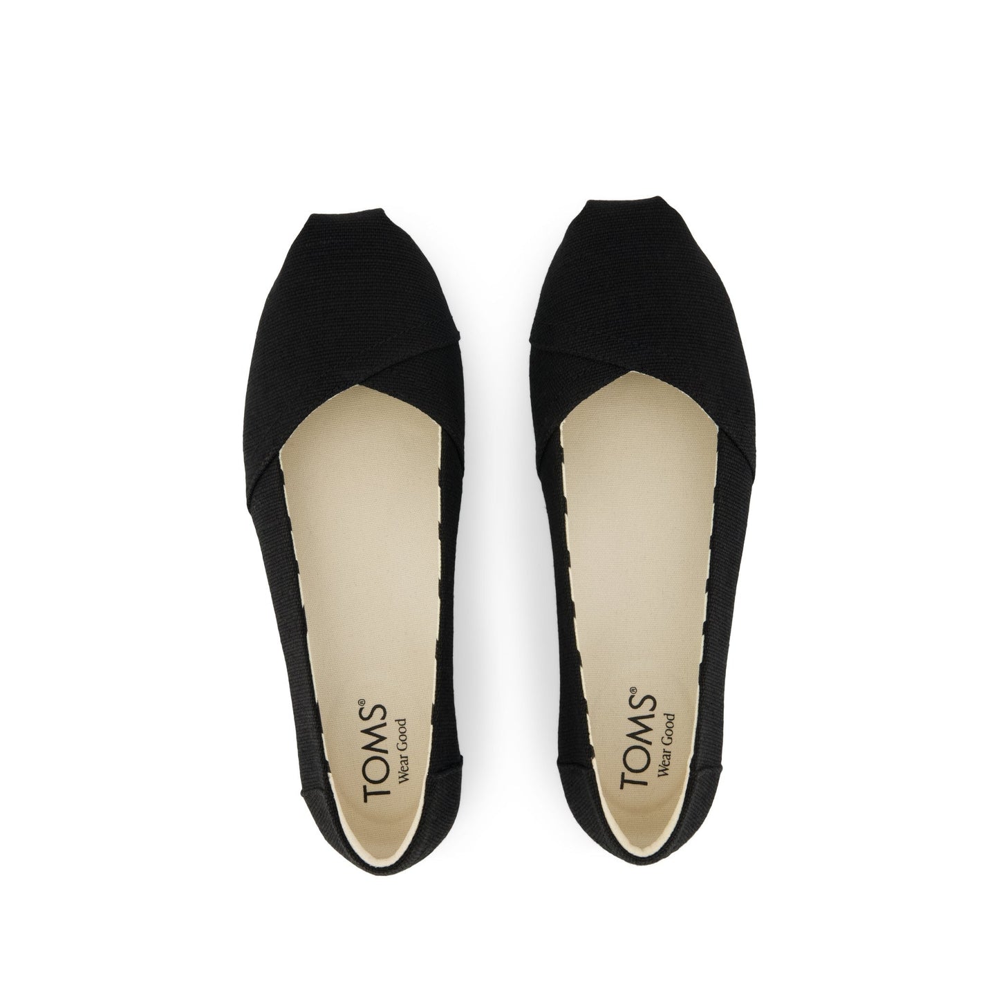 Womens Alpargata Ballet Flat All Black Heritage Canvas