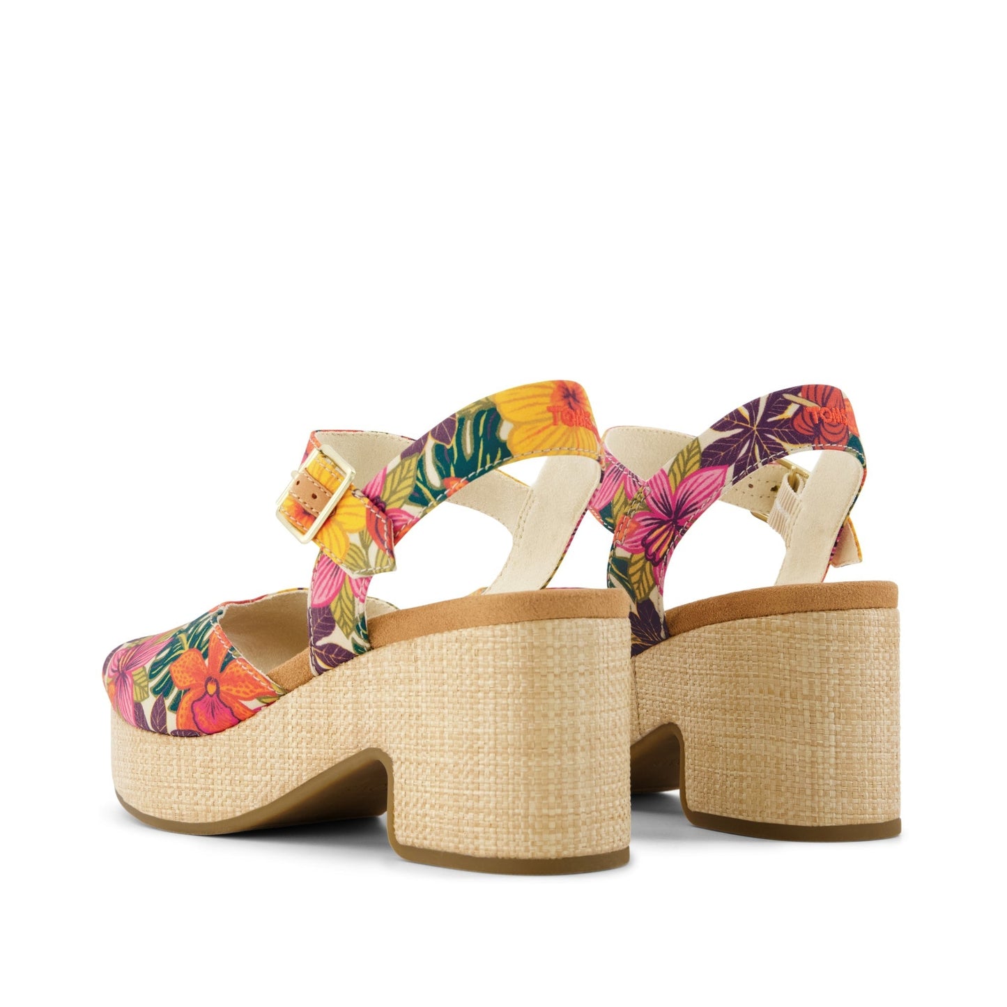 Womens Isla Peep Toe Heeled Sandal Tropical Floral Print