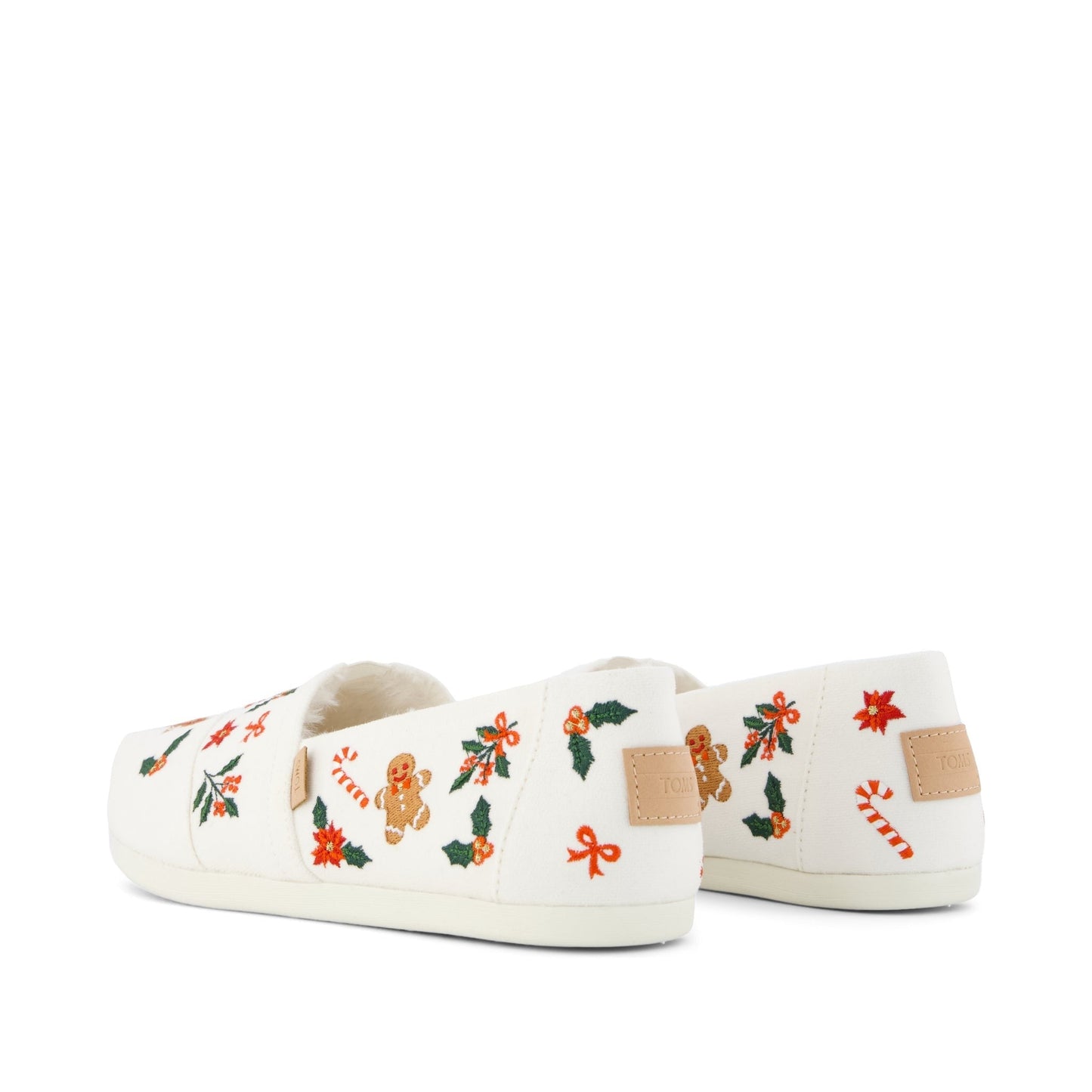 Womens Alpargata Classic Natural Gingerbread Candy Cane Embroidery