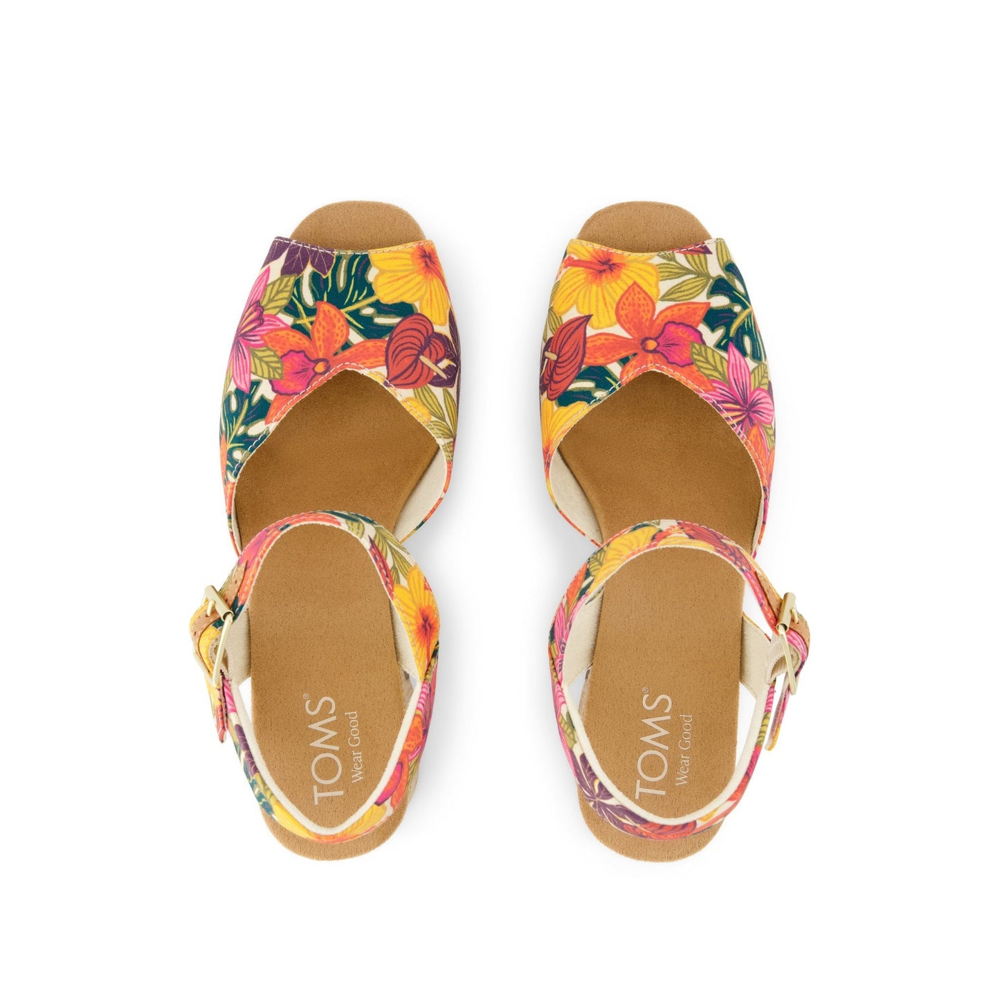 Womens Isla Peep Toe Heeled Sandal Tropical Floral Print