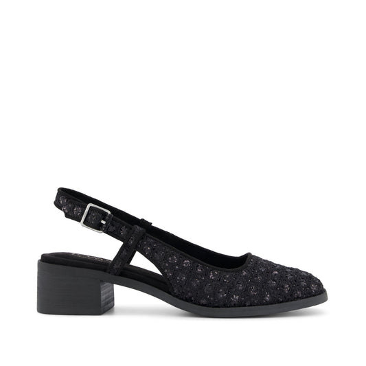 Womens Jaclyn Heel Black Geometric Sequins