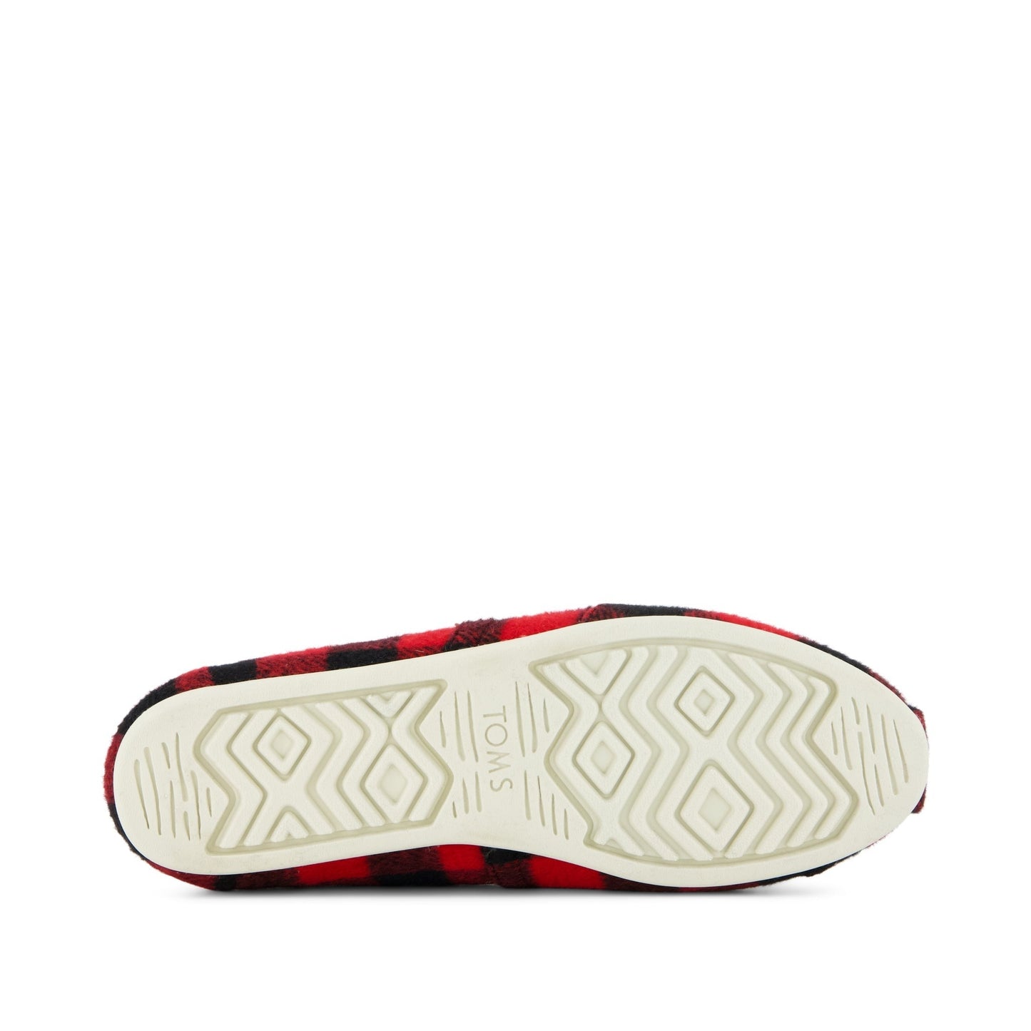 Womens Alpargata Classic Buffalo Plaid Red Faux Shearling