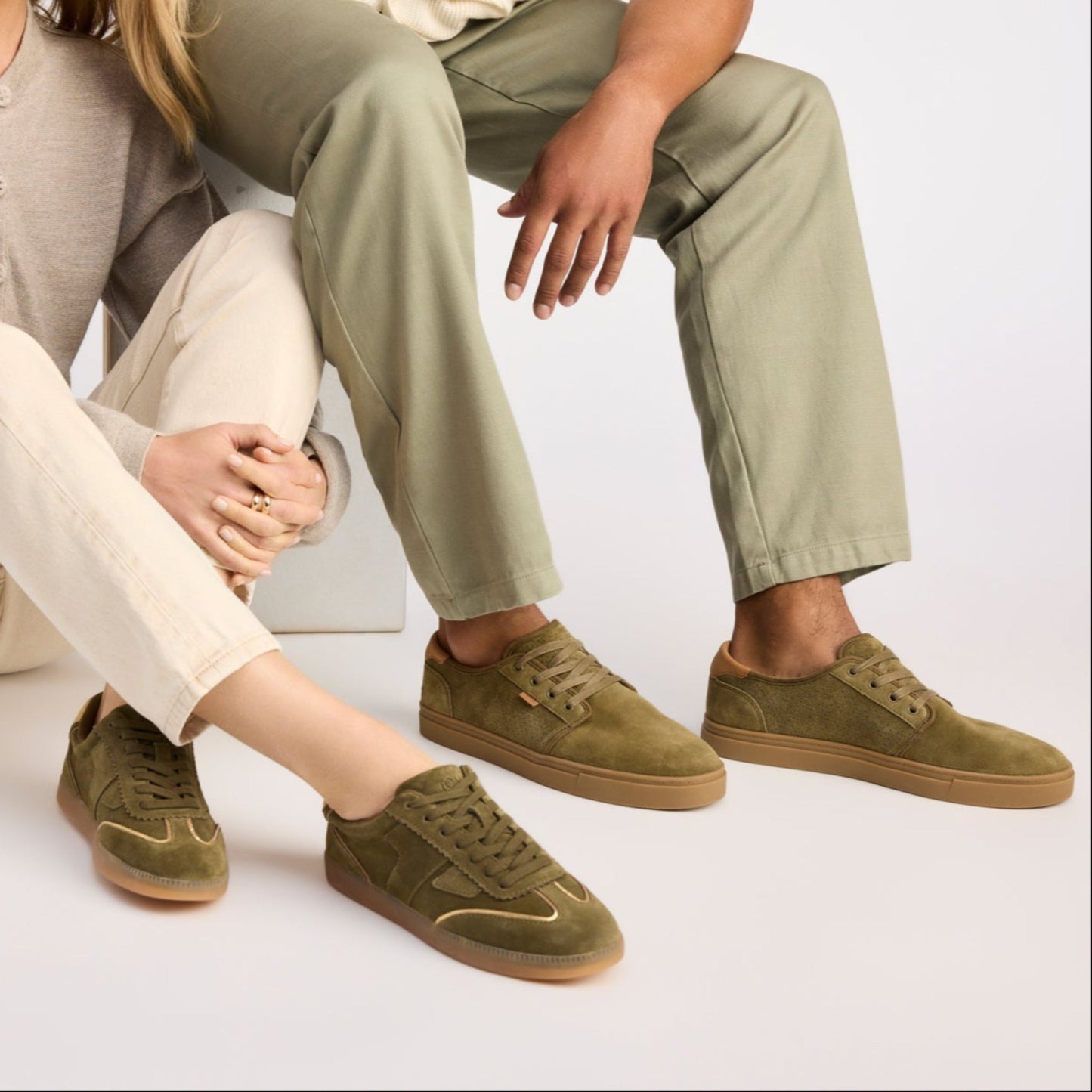 Mens Carlo 2.0 Lace-Up Sneaker Military Olive Perforated Suede