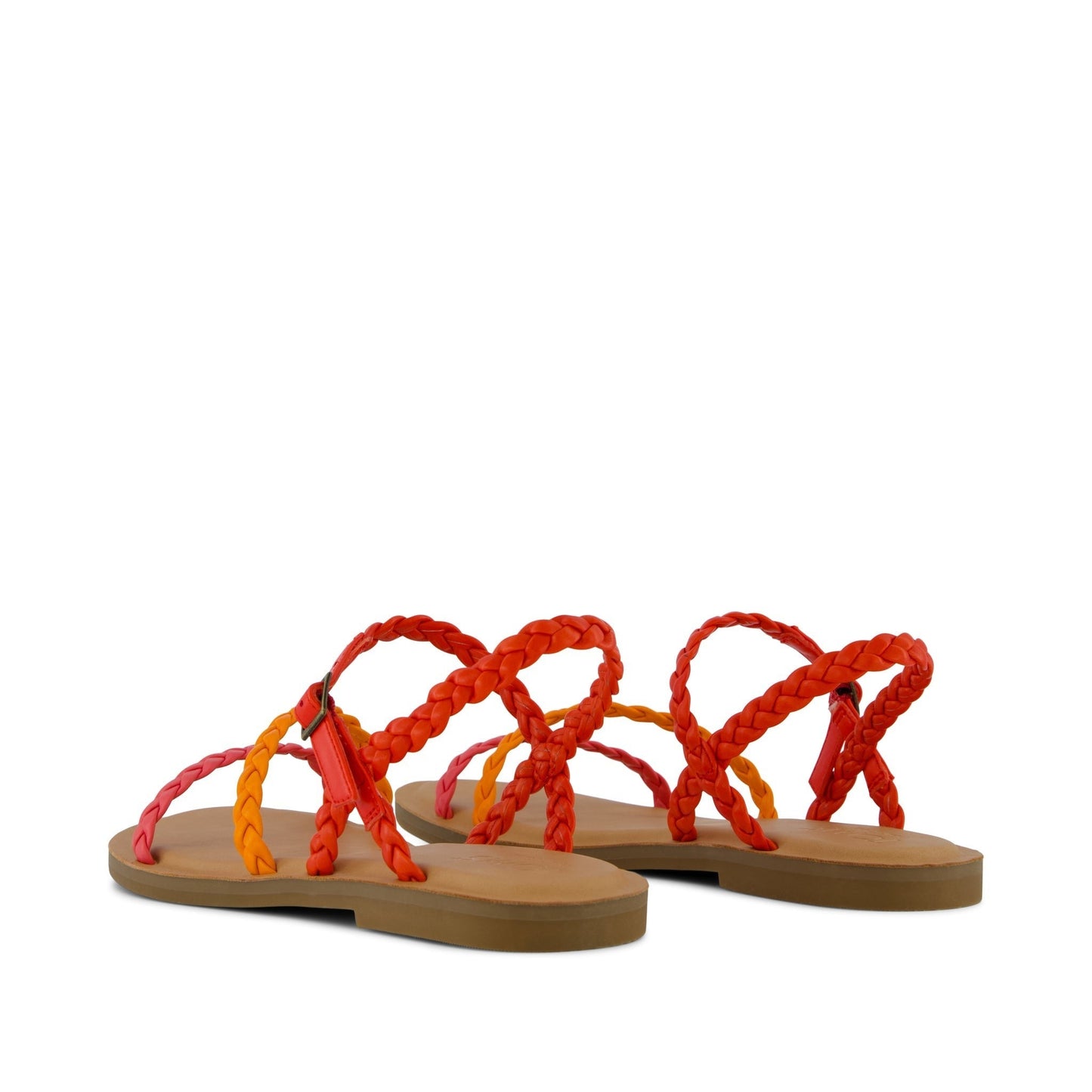 Kira Strappy Sandal Flame Synthetic Braid