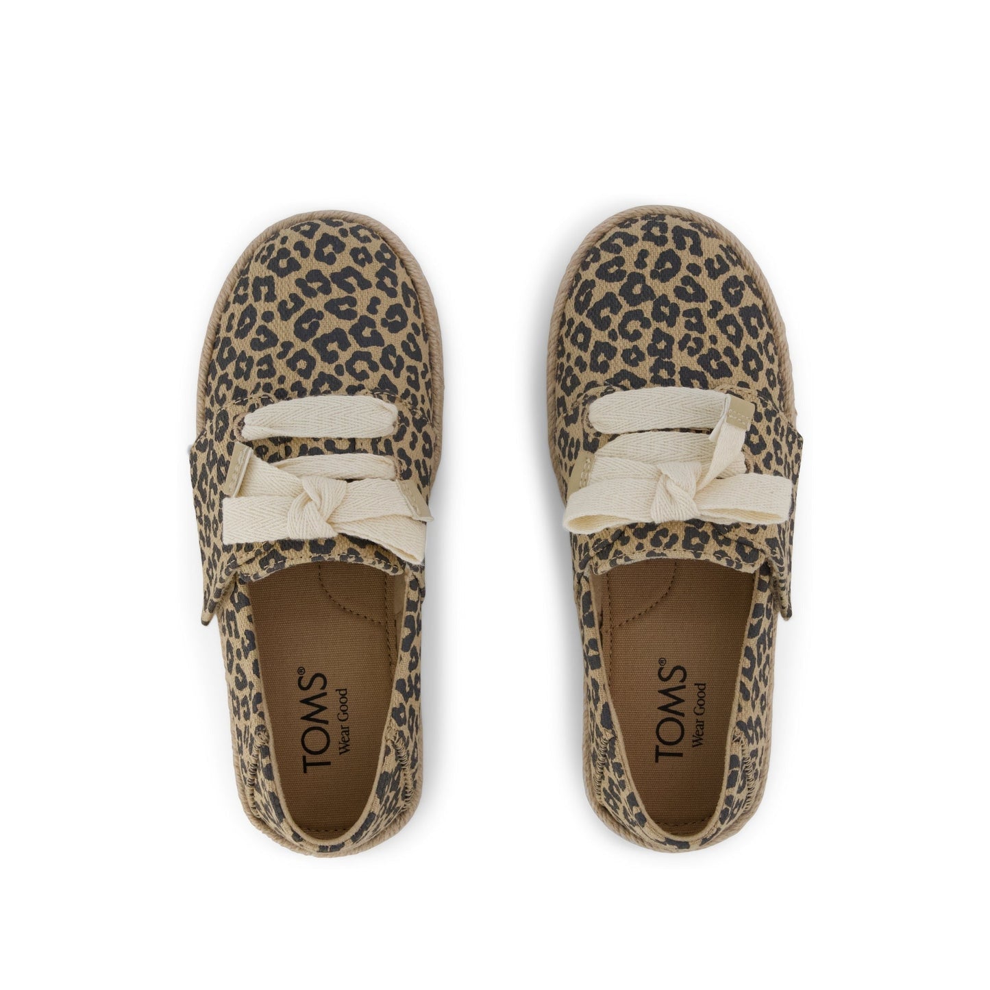 Carolina Lace-Up Kids Espadrille Natural Leopard Print