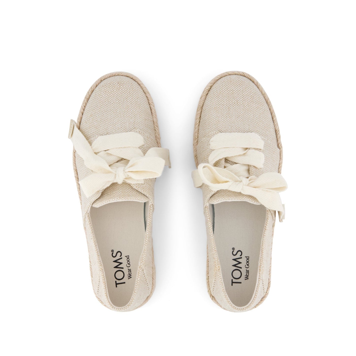 Womens Carolina Lace-Up Espadrille Champagne Glimmer Canvas