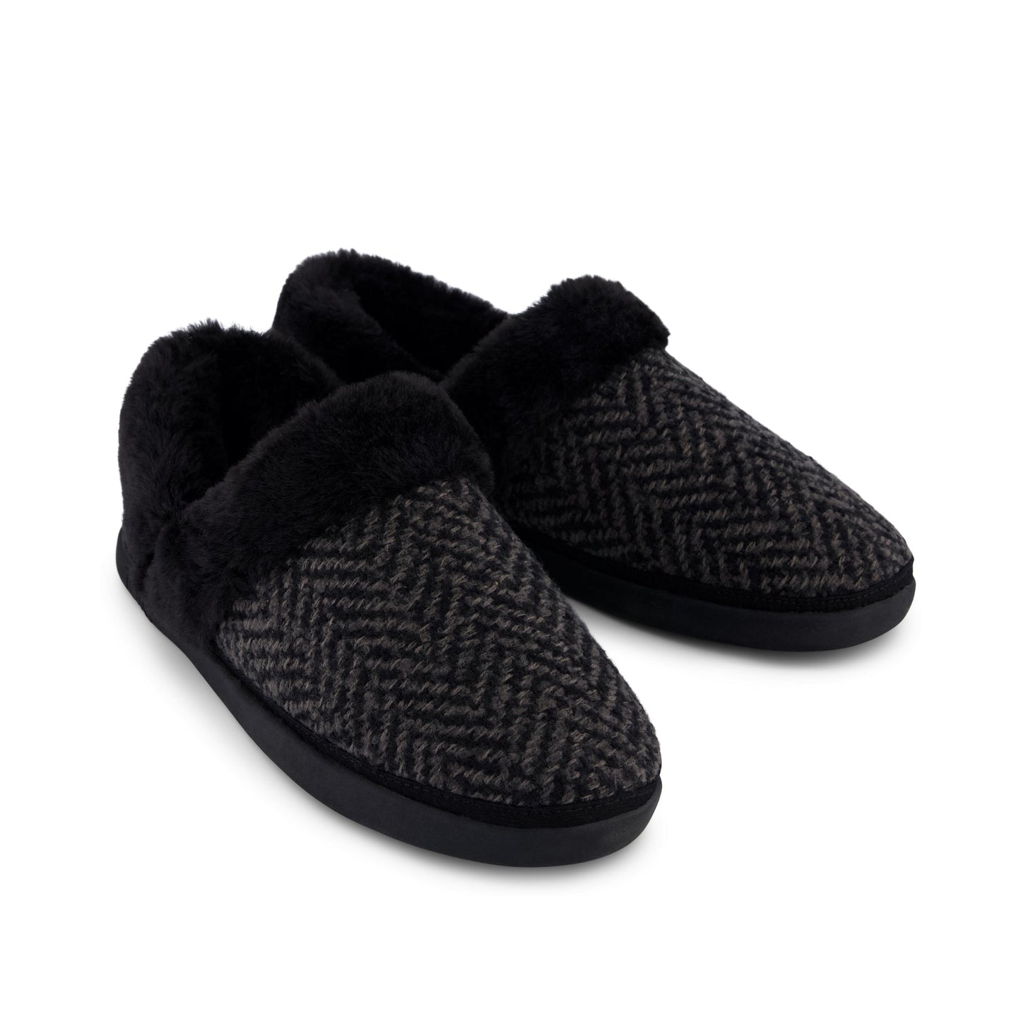 Womens Oslo Convertible Slipper Black Herringbone
