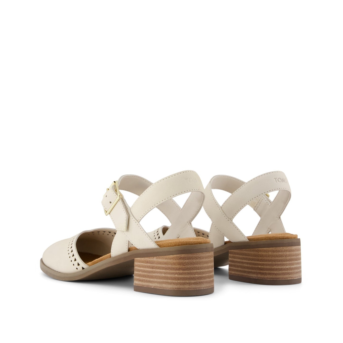 Womens Jaclyn Heel Light Sand Perforated Leather