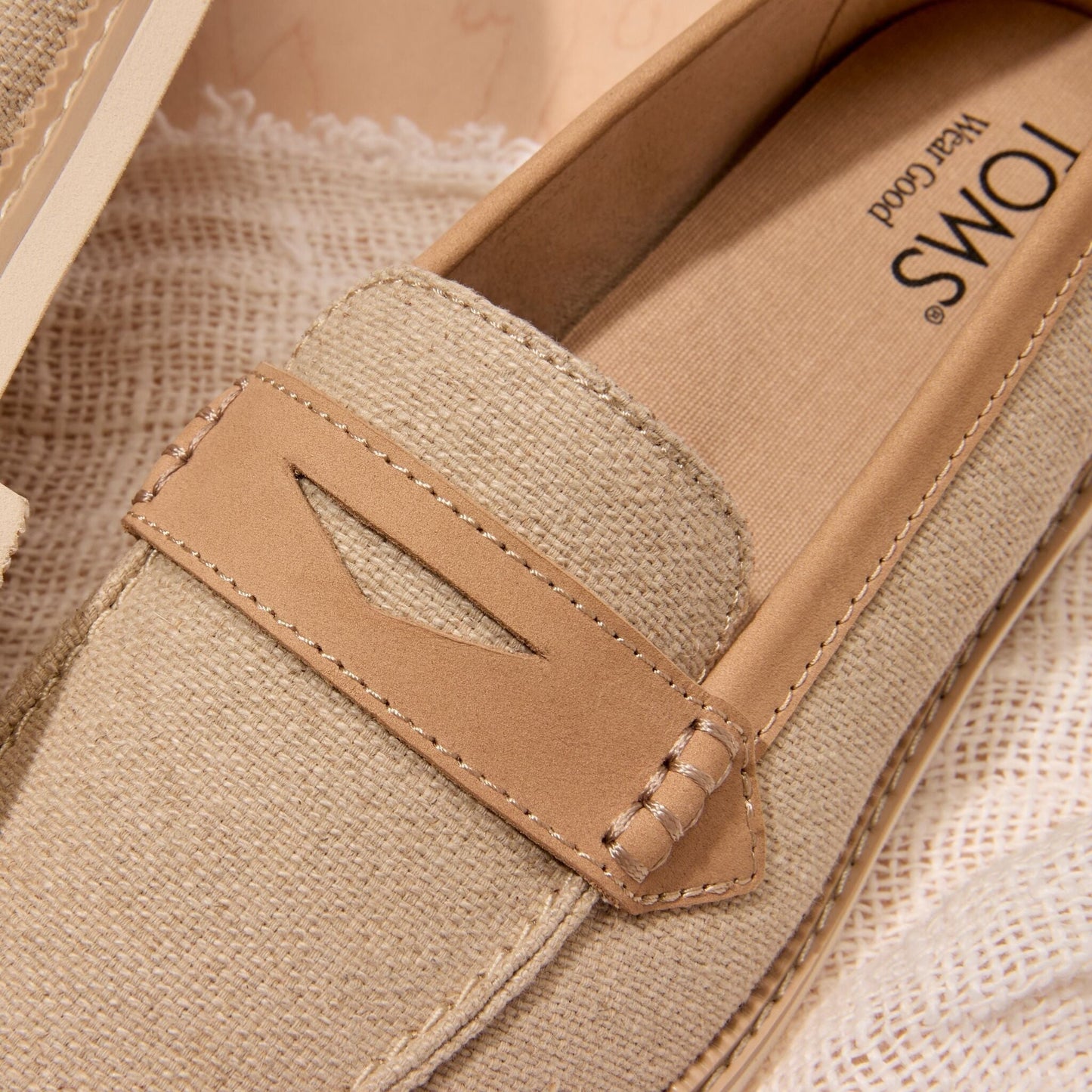 Womens Marie Loafer Natural Textile