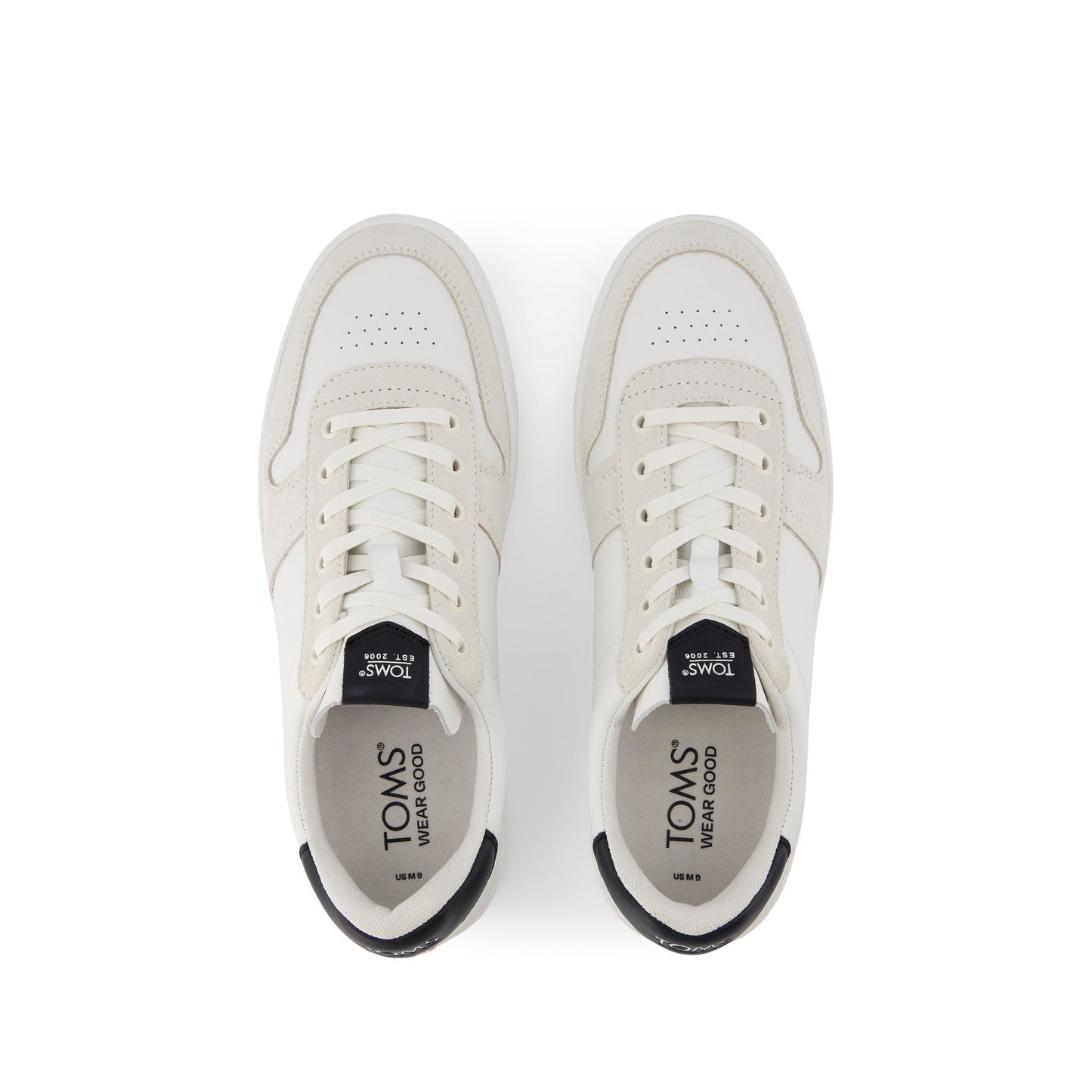 TRVL LITE Court White and Black Leather Sneaker