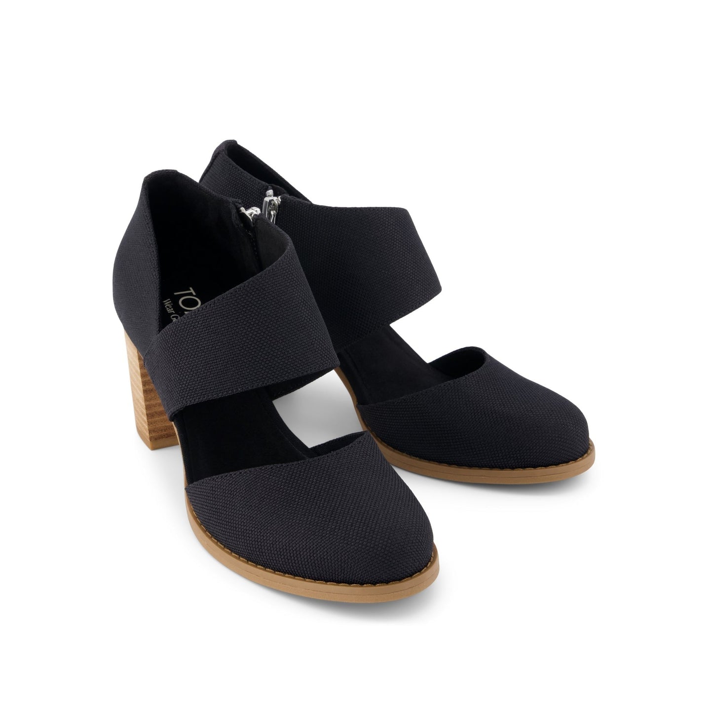 Womens Milan Nova Heel Black Canvas
