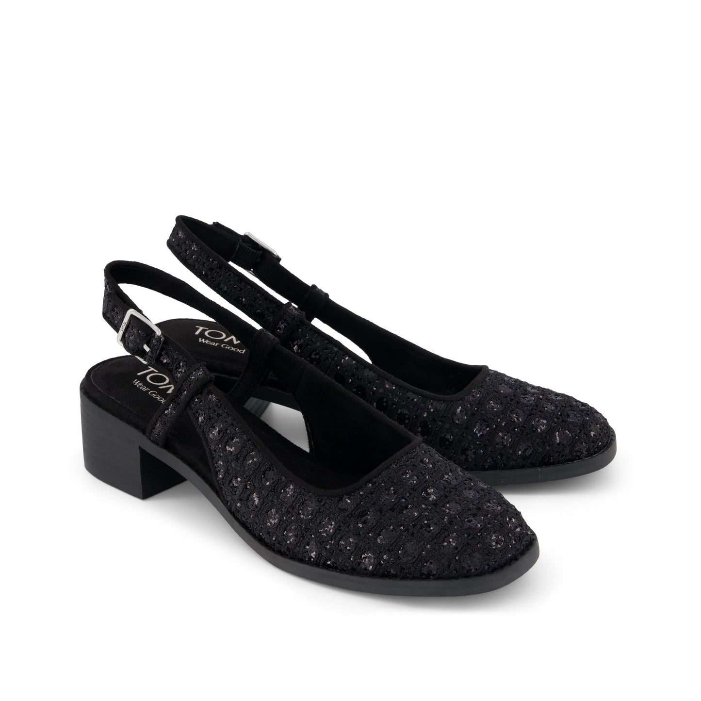 Womens Jaclyn Heel Black Geometric Sequins