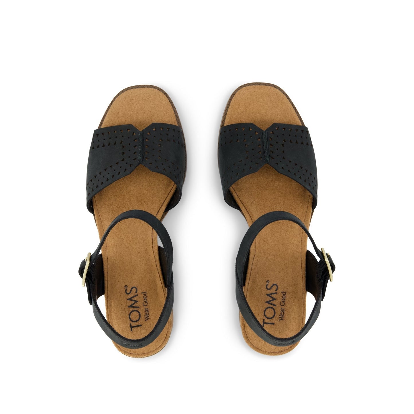 Womens Eloise Sandal Black Perforated Leather