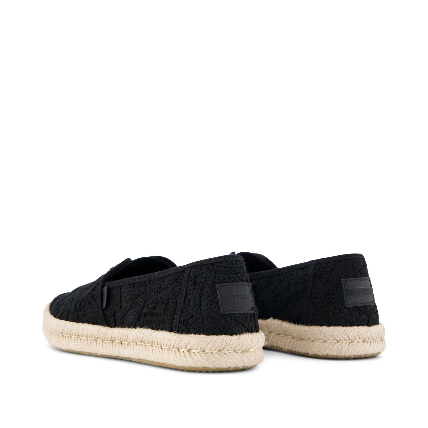 Womens Alpargata Rope 2.0 Espadrille Black Floral Crochet