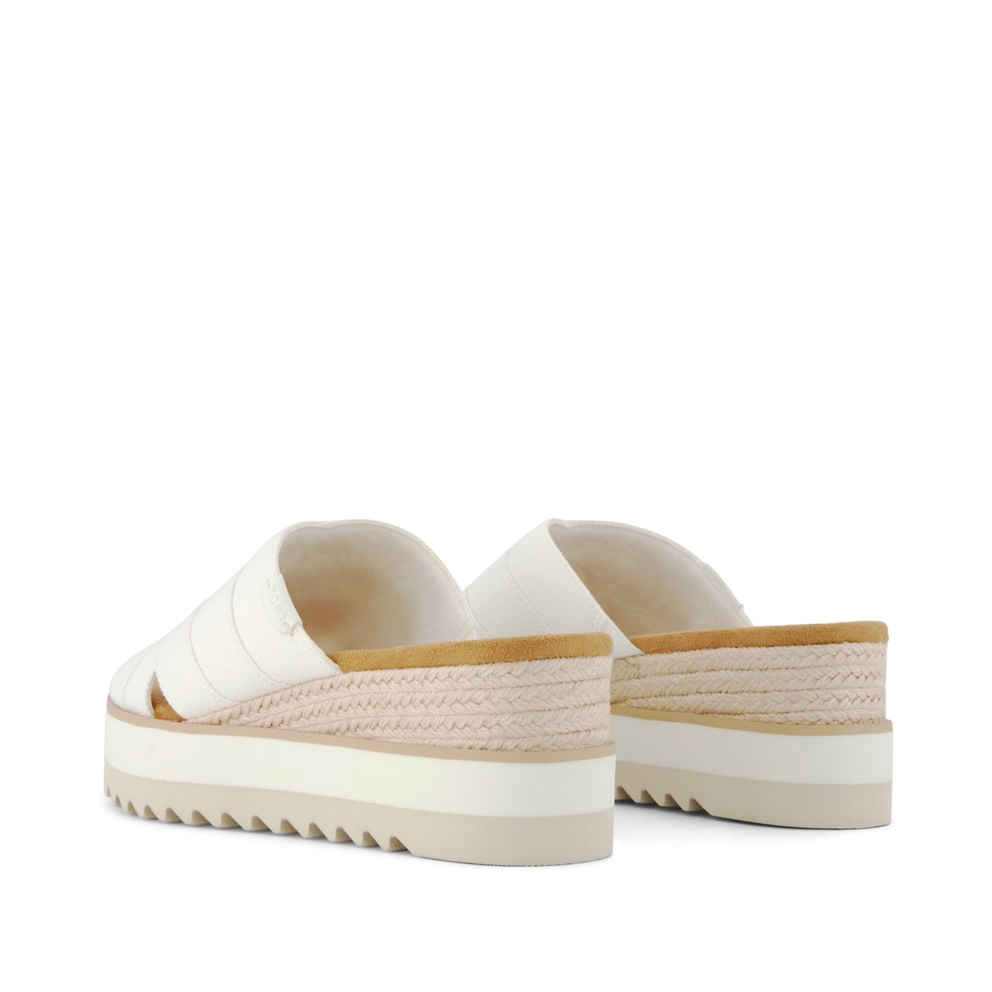Womens Diana Crossover Mule Wedge Sandal White Canvas