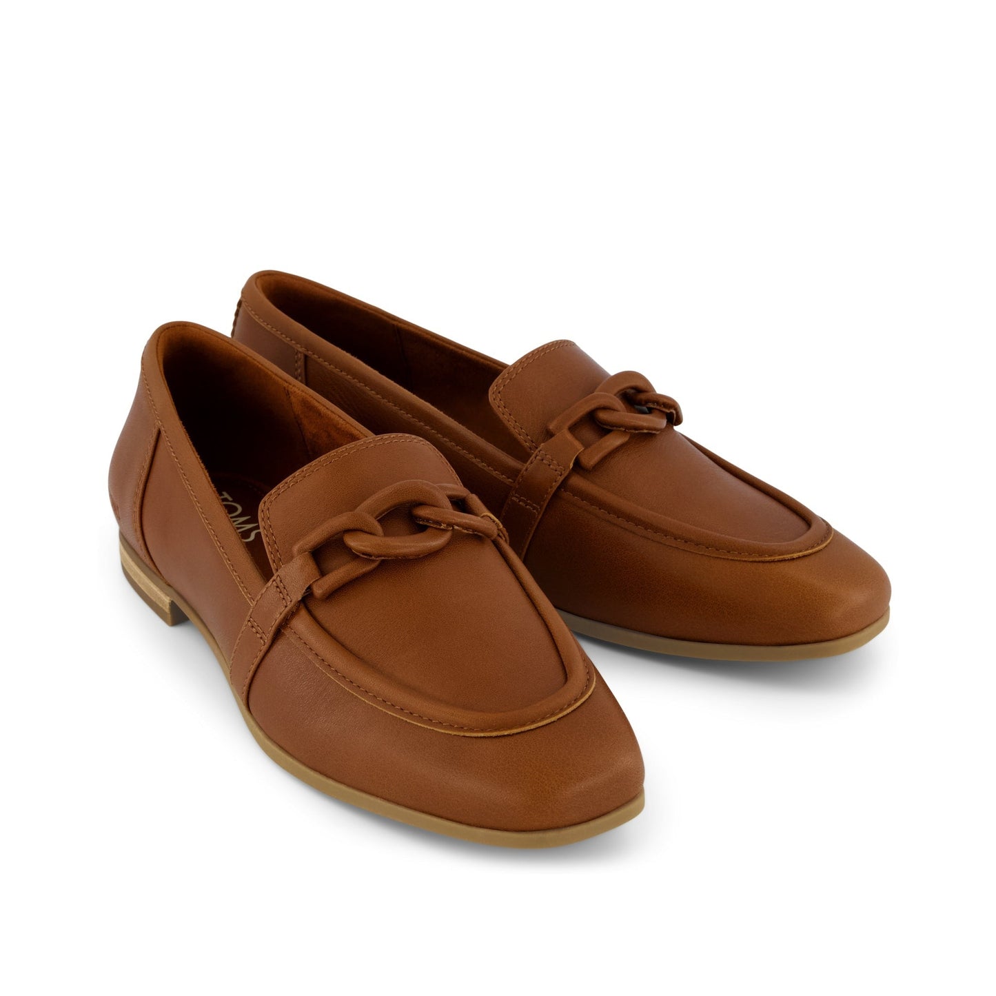 Womens Lynette Loafer Amber Brown Leather with Chain