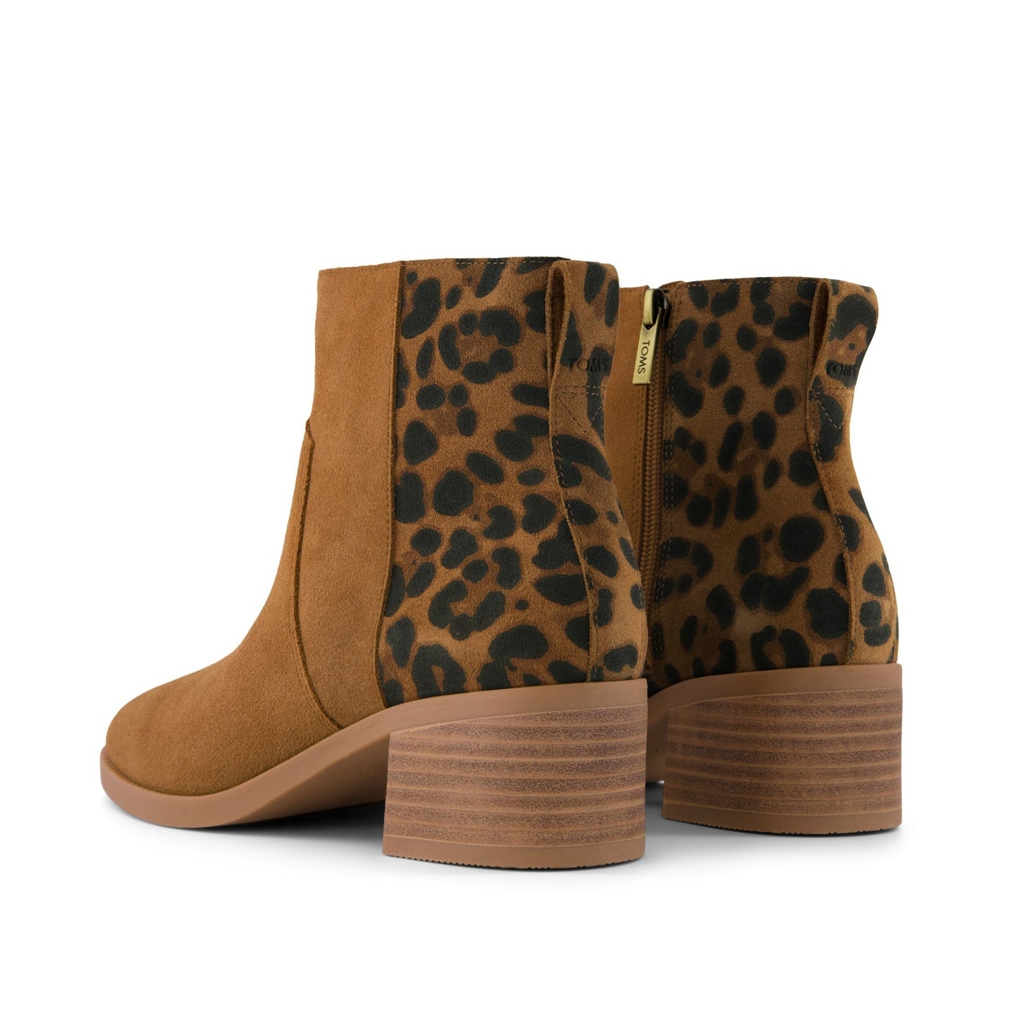 Womens Delilah Heeled Boot Water Repellent Brown Sugar Leopard Suede